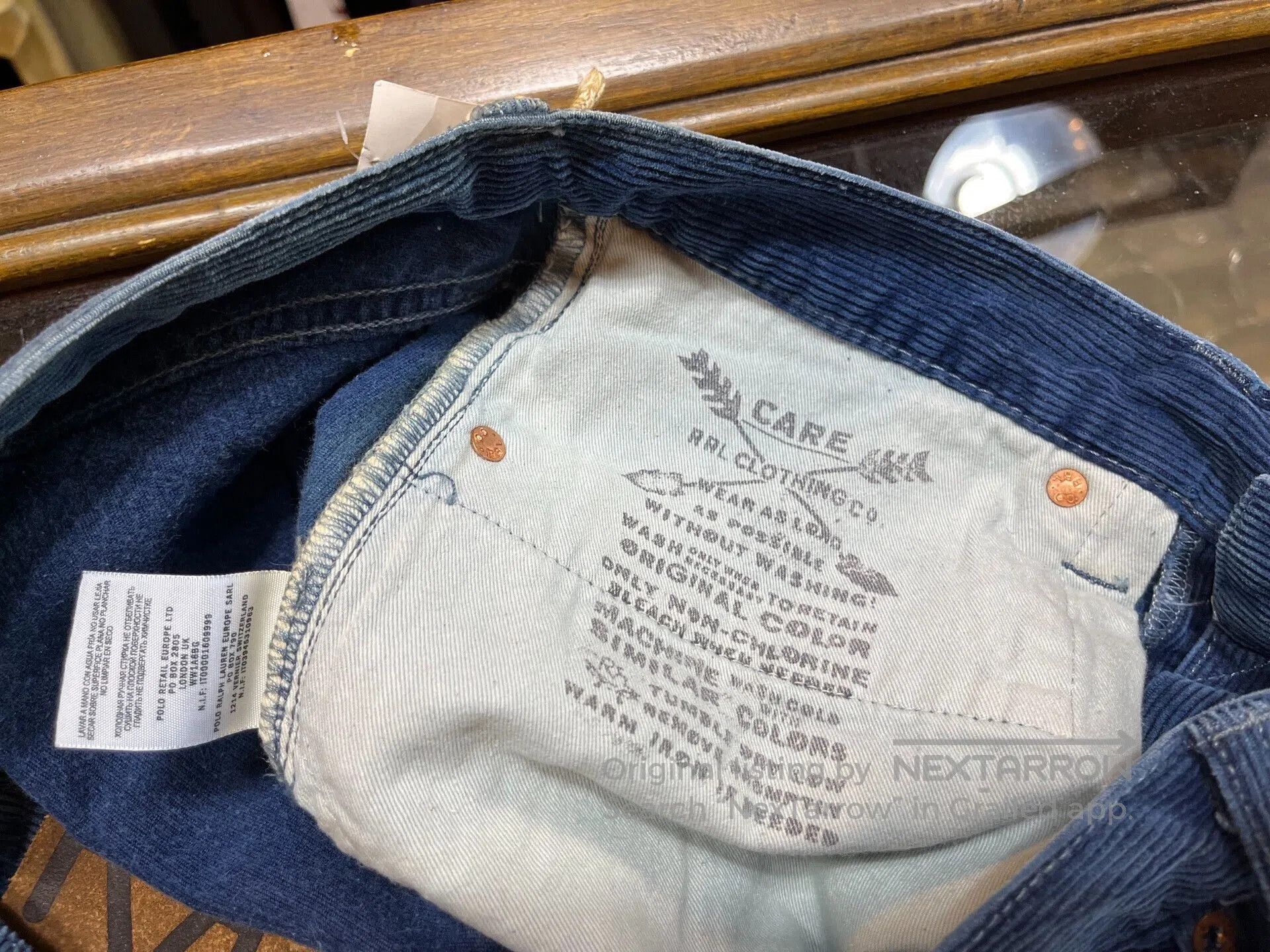RRL Ralph Lauren Vintage Blue Corduroy Relaxed Pants. Size US 32 / EU 48 - 6 Thumbnail