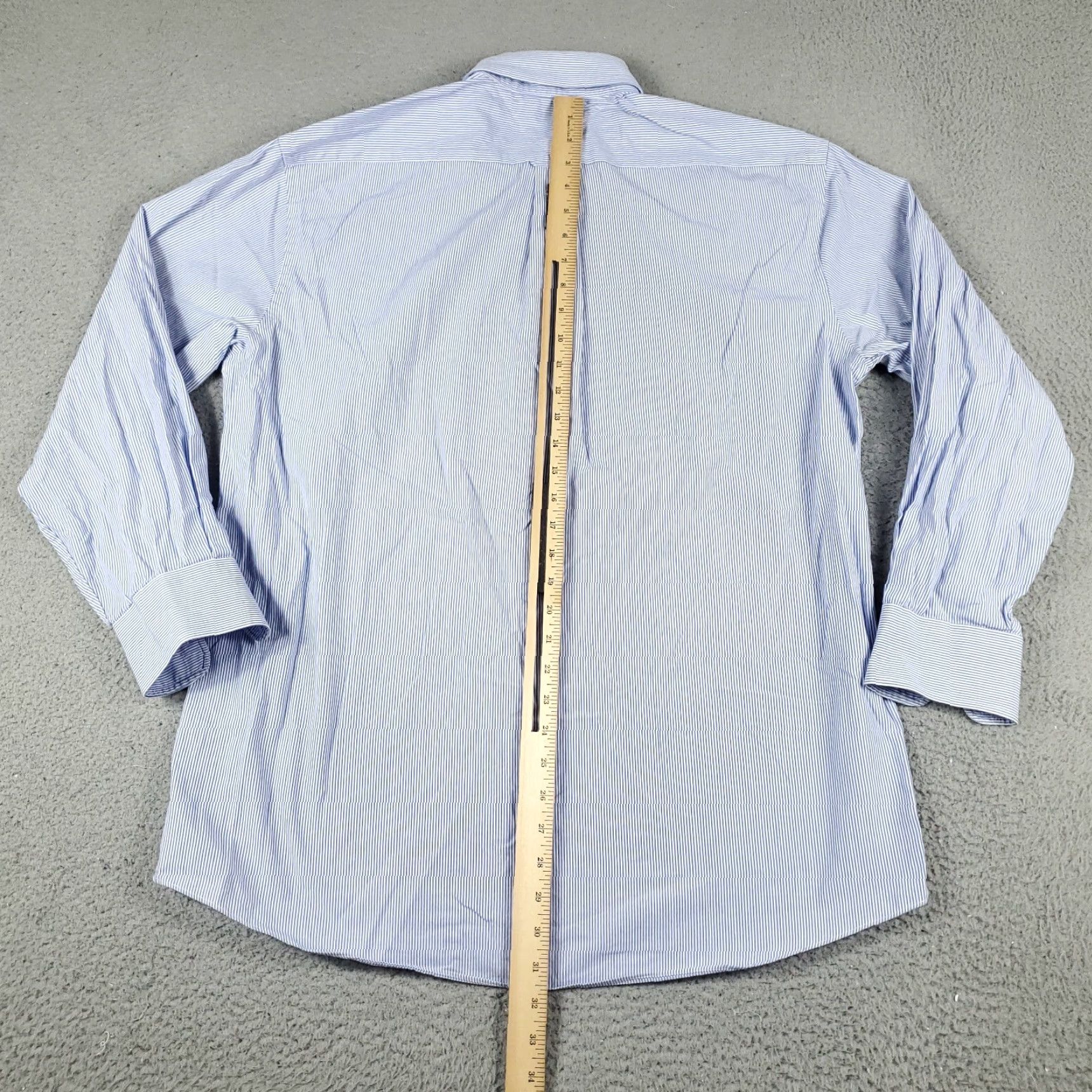 Tommy Hilfiger Tommy Hilfiger Shirt Mens 16 Blue Striped Dress Button Up Long Sleeve Size 42R - 5 Thumbnail