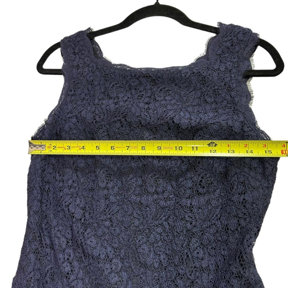 Designer Adrianna Papell l Navy Lace Sheath Dress 12 Size XL / US 12-14 / IT 48-50 - 6 Thumbnail