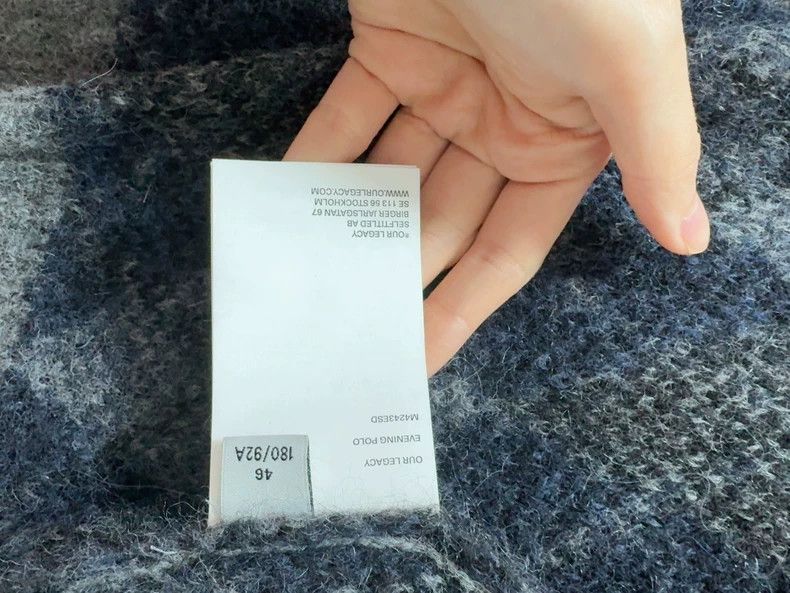 Our Legacy our legacy size 50 24fw blue and gray diamond knitted card Size US M / EU 48-50 / 2 - 3 Thumbnail