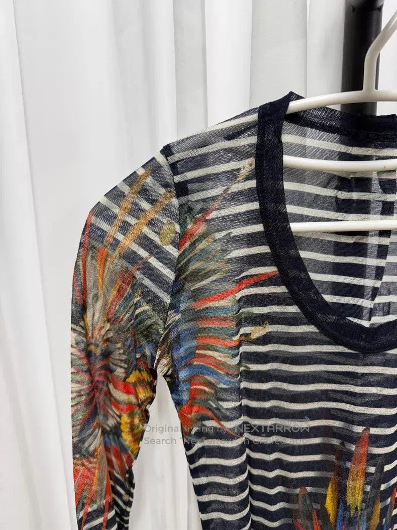Jean Paul Gaultier Jean Paul Gaultier Striped mesh bodysuit Size S / US 4 / IT 40 - 4 Thumbnail