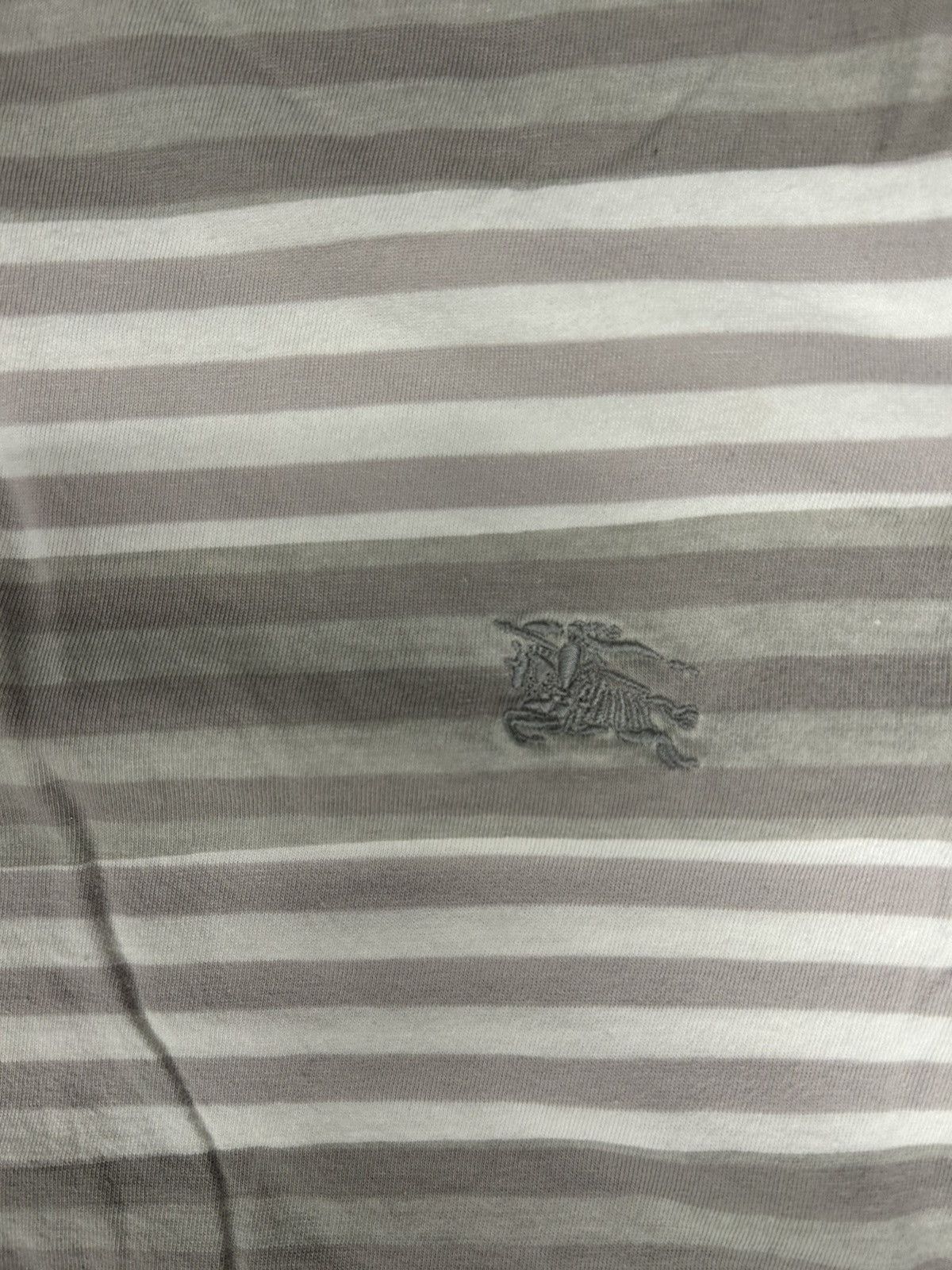Burberry × Designer Crazy Y2K Essential Designer Striped Burberry Tee Shirt Grey Size US L / EU 52-54 / 3 - 2 Thumbnail