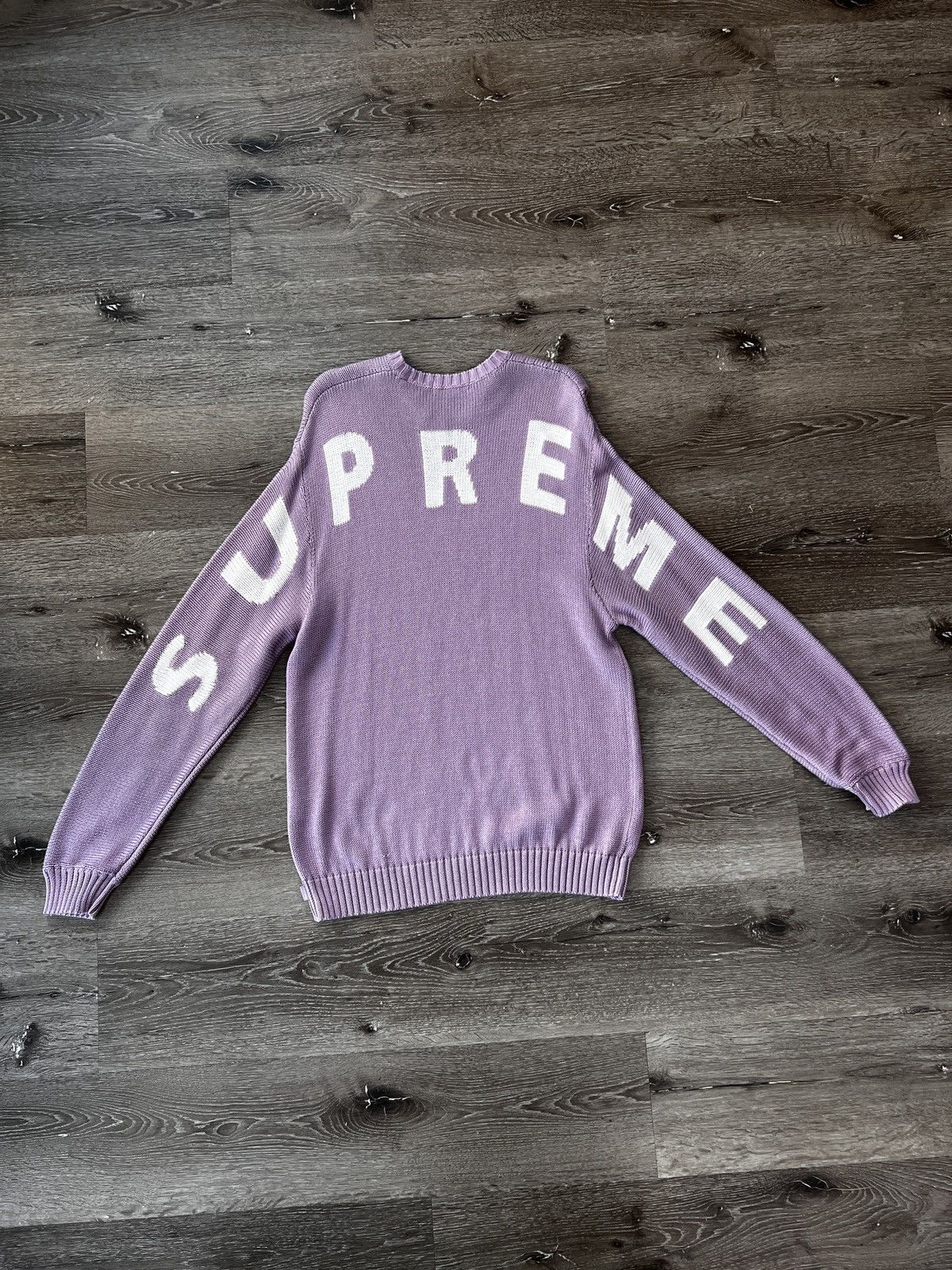 Supreme Supreme "Back Logo Sweater" Purple Size US L / EU 52-54 / 3 - 2 Thumbnail
