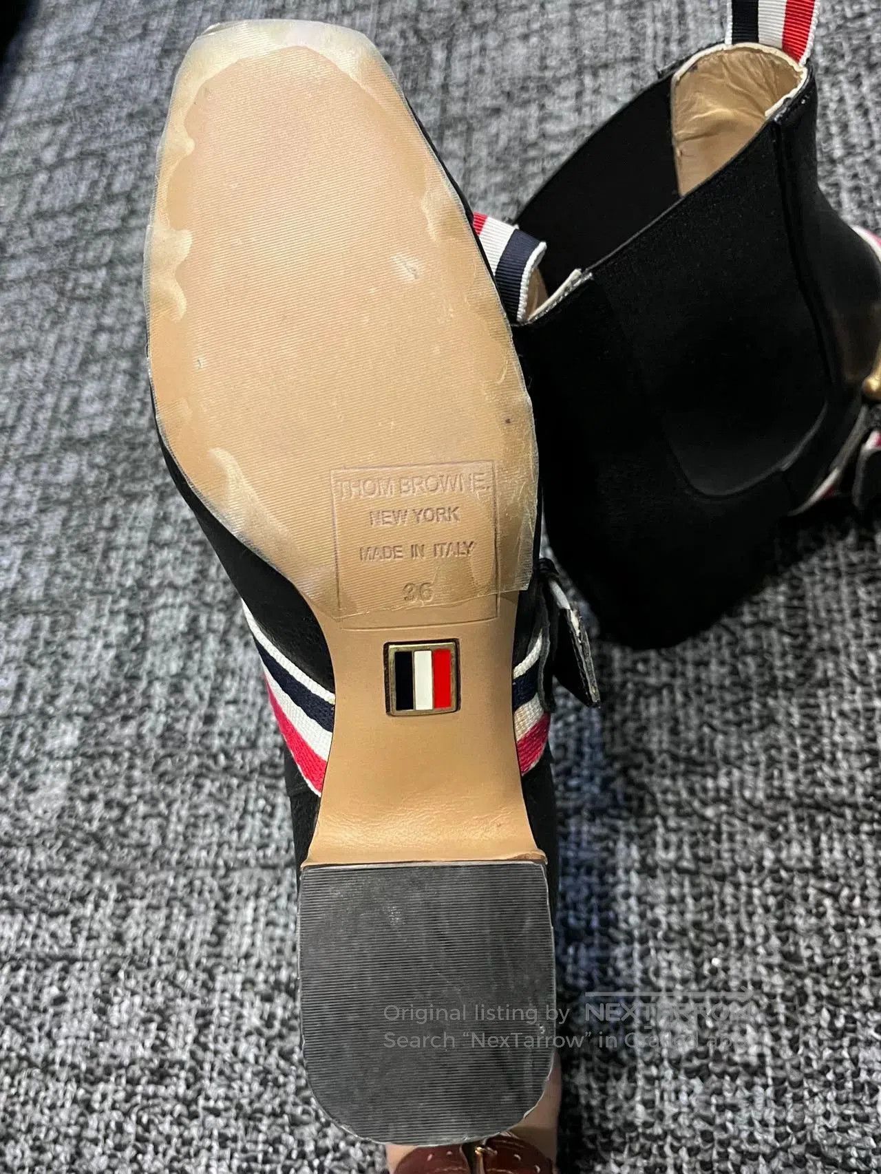 Thom Browne Thom Browne Black Ankle Boots with Stripes. Size US 4.5 / IT 34.5 - 8 Thumbnail