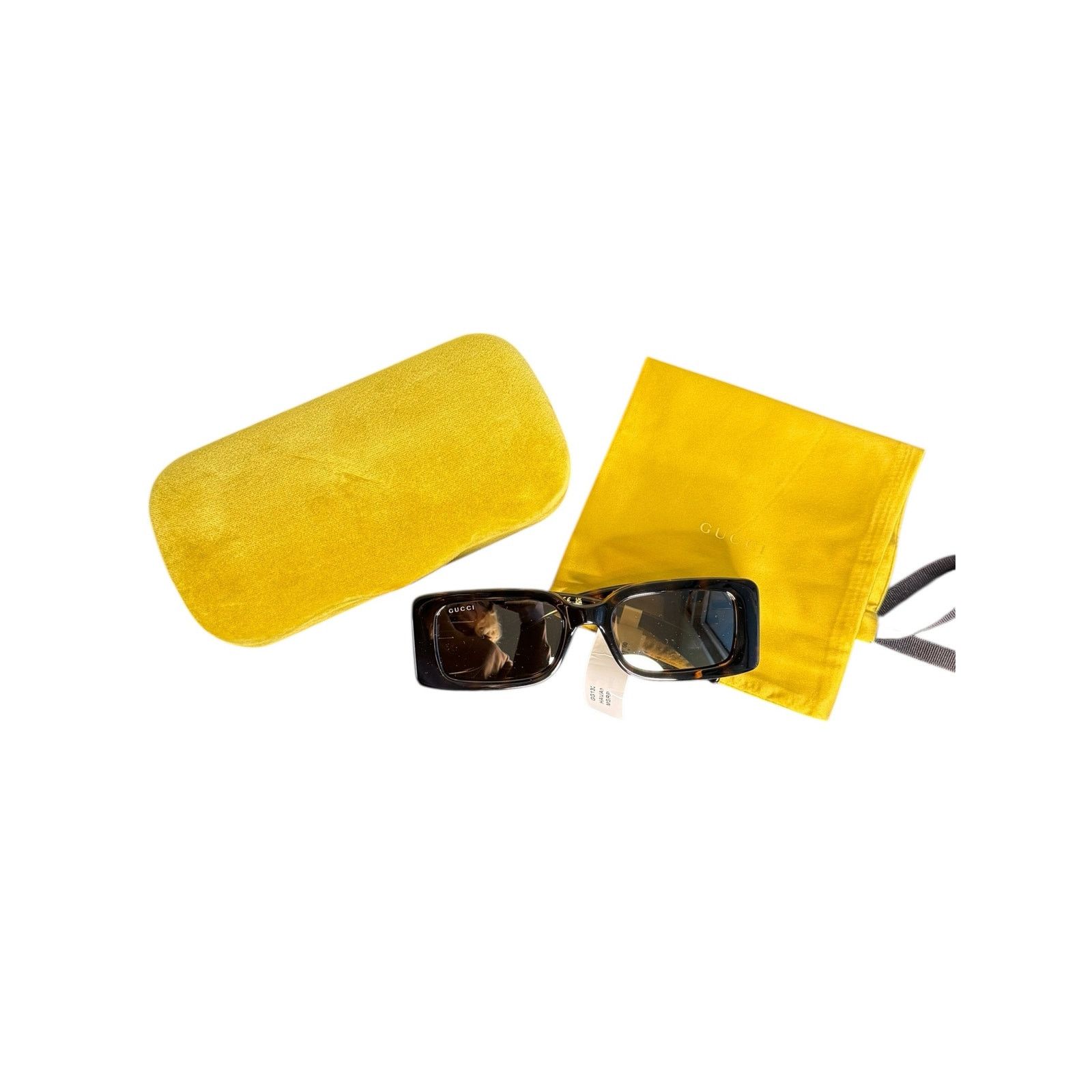 Gucci Gucci NWT Rectangular Frame GG Sunglasses in Tortoiseshell Size ONE SIZE - 2 Thumbnail