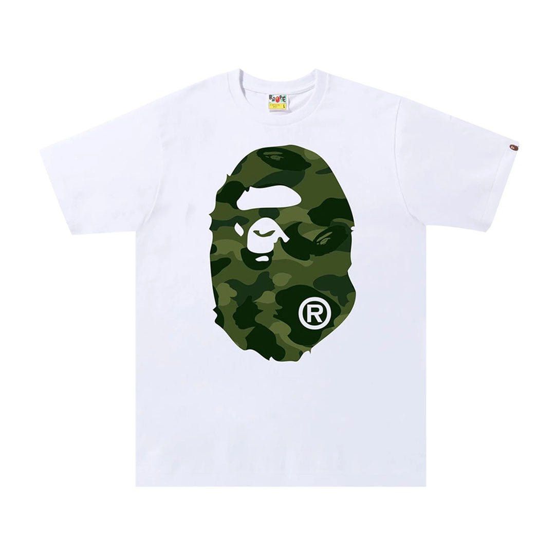 Bape Color Camo Big Ape Head Tee White/Green Size US XL / EU 56 / 4 - 1 Thumbnail