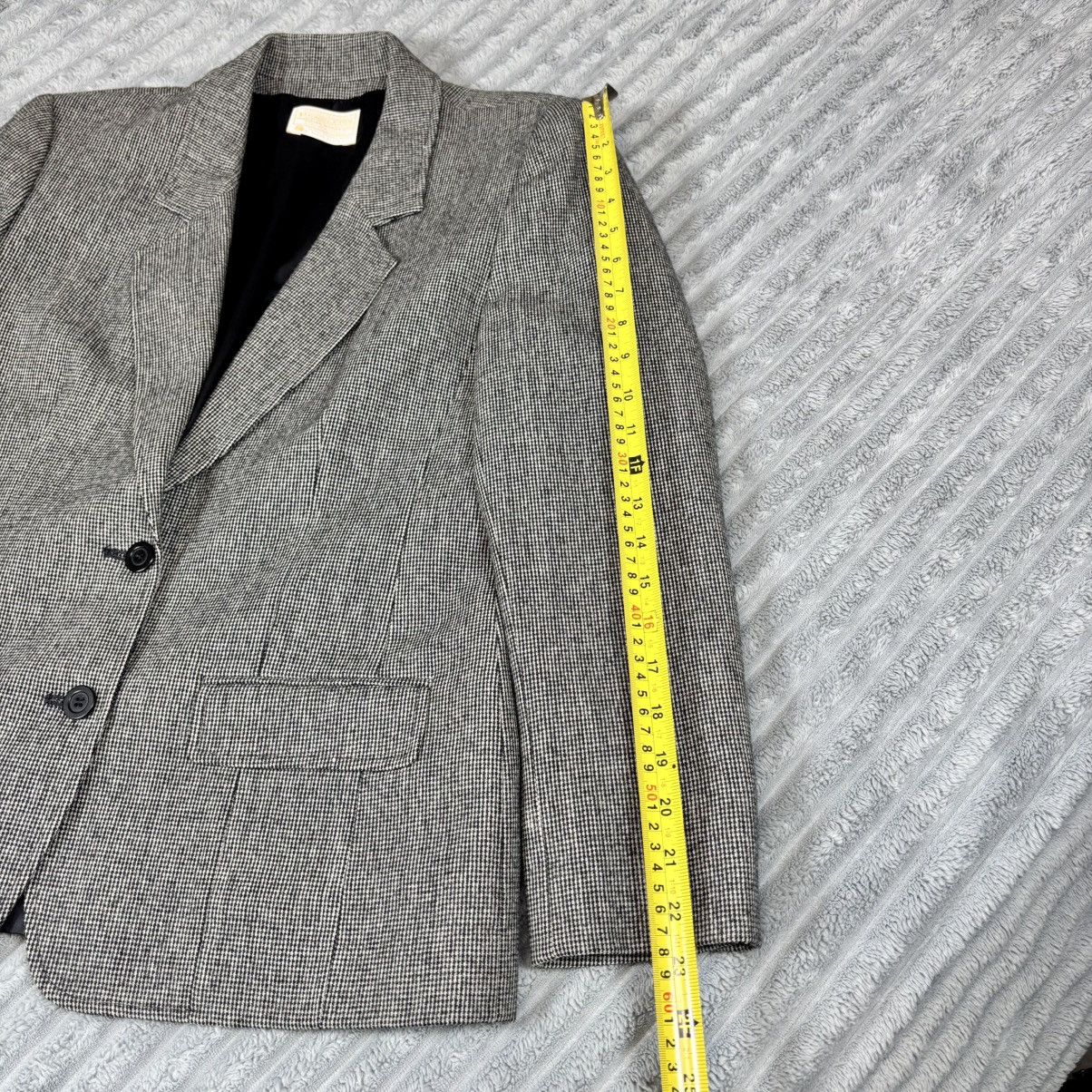 Pendleton Vintage Pendleton Blazer Womens 6 Black Plaid Houndstooth Size L / US 10 / IT 46 - 6 Thumbnail