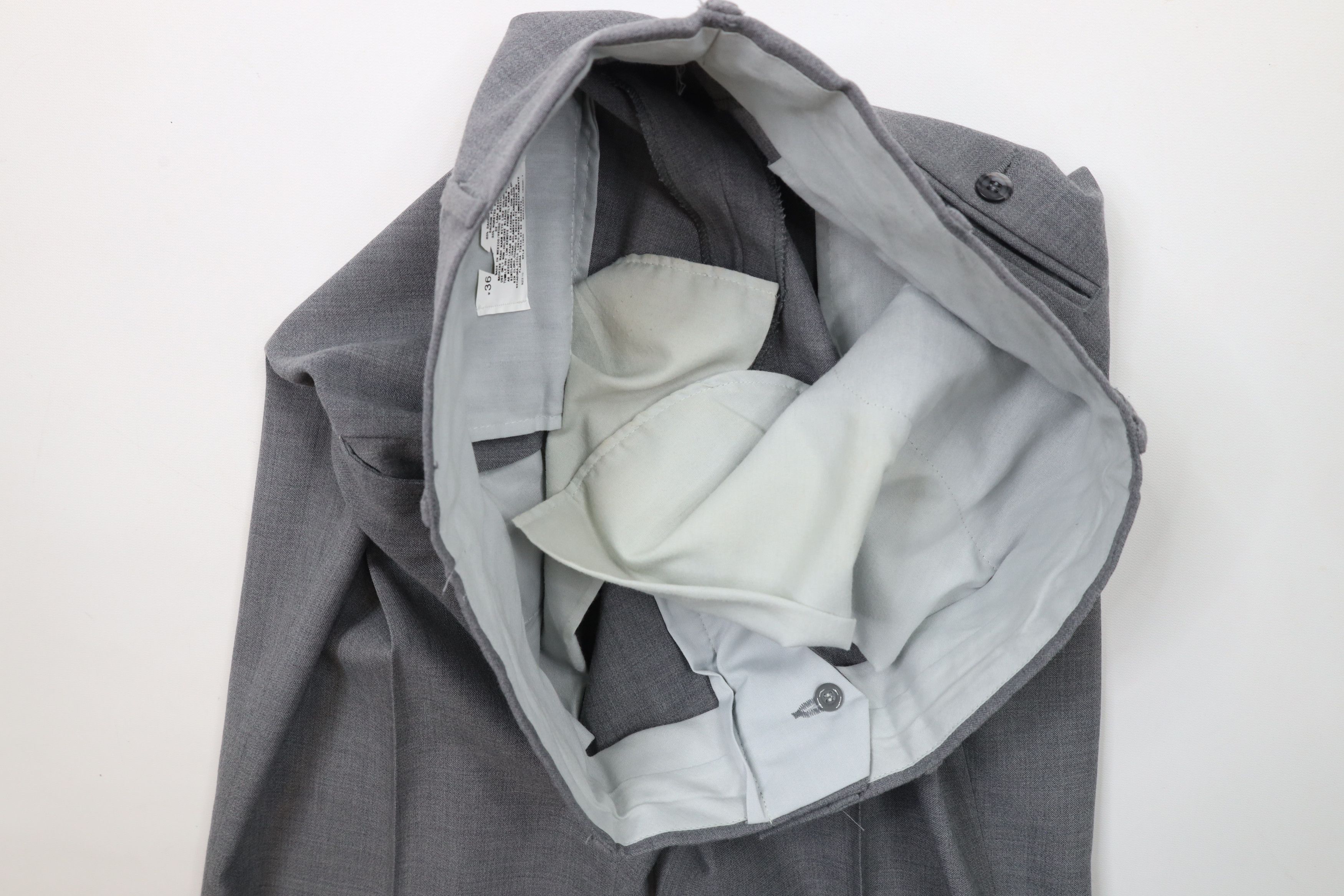 Vintage Vintage 90s Streetwear Wool Blend Wide Leg Chino Pants Gray Size US 36 / EU 52 - 10 Thumbnail
