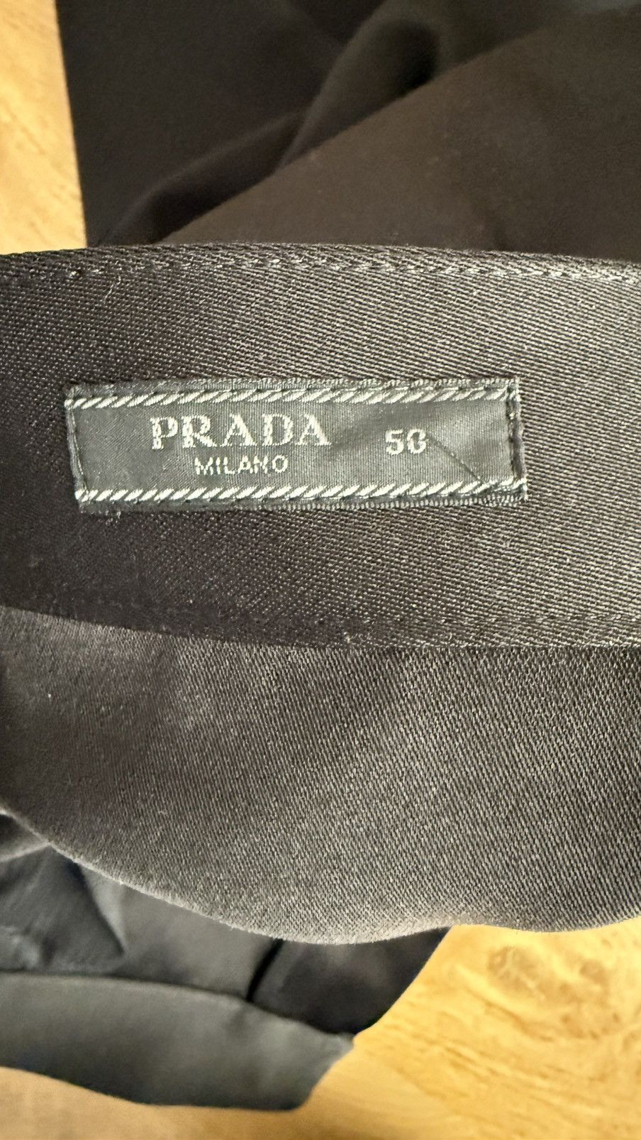 Prada Prada - Black Silk & Cotton Logo Plaque Pants Size US 34 / EU 50 - 14 Thumbnail