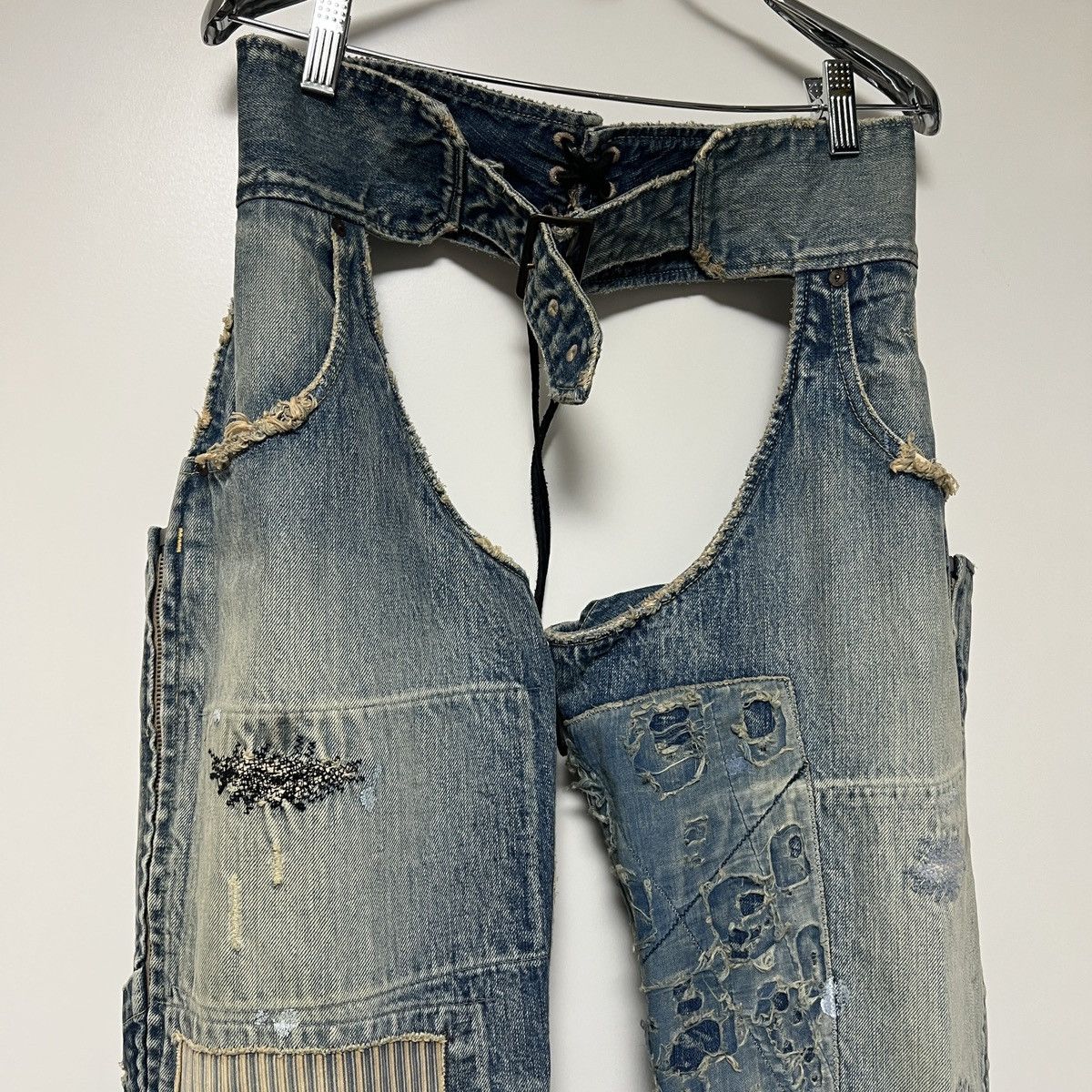 パンツ KAPITAL BORO DENIM PATCHWORK CHAPS PANTS Kapital Kapital Boro Denim Patchwork Chaps Pants | Grailed