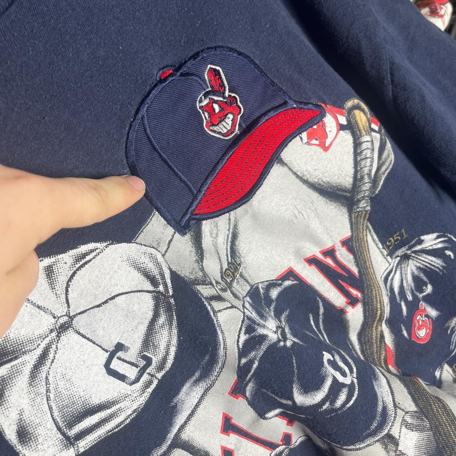 Nutmeg Vintage cleveland indians embroidered shirt Size US L / EU 52-54 / 3 - 2 Thumbnail