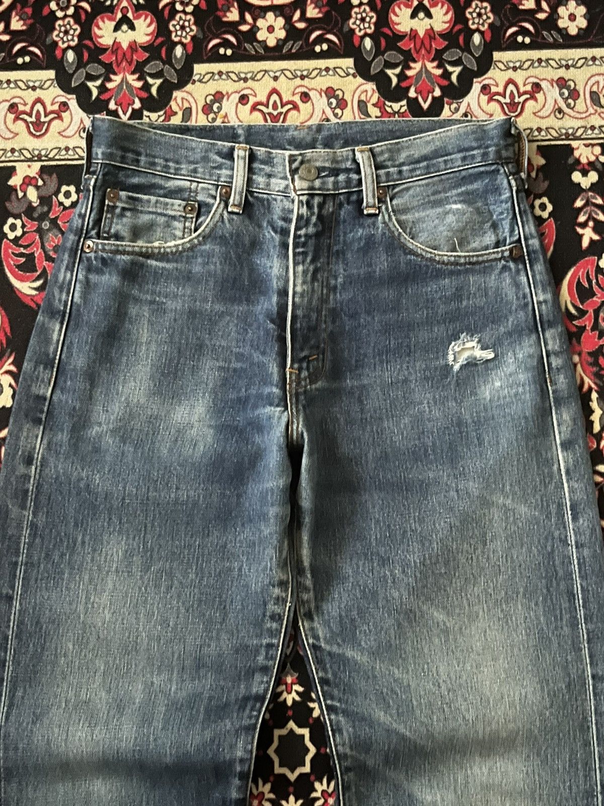 Levi's × Vintage ⚡️Vintage⚡️Levi’s 502XX Big E Talon Zip Redline Selvedge Jeans Size US 29 - 5 Thumbnail