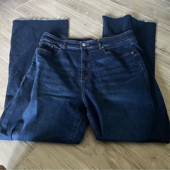 Loft Loft the Slim Flare raw hem high rise Jeans size 14 / 32 Grailed