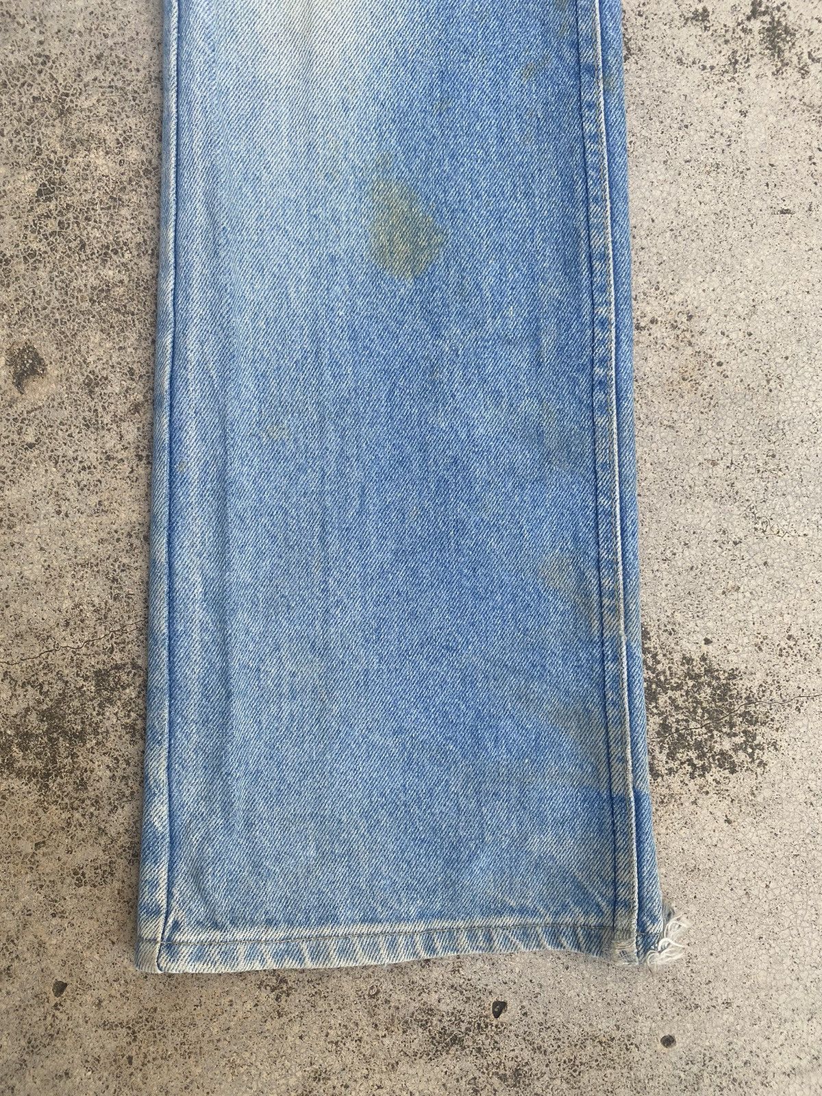 Lee × Vintage Flare Jeans Vintage 90s Lee Distressed Faded Blue Bootcut Size US 30 / EU 46 - 4 Thumbnail