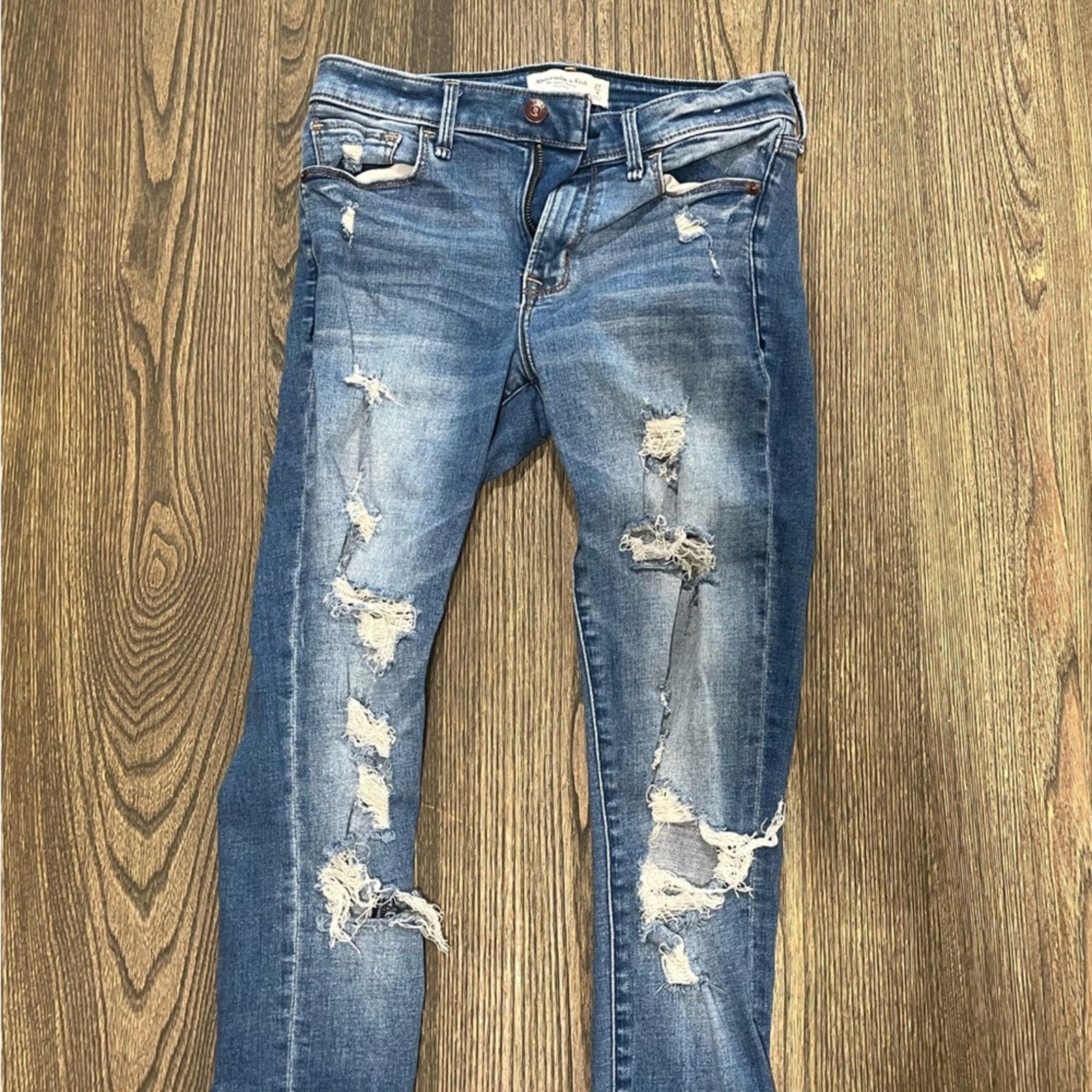 Abercrombie & Fitch Abercrombie & Fitch The Super Skinny Jeans Mid Rise Siz 27/4 Size 27" / US 4 / IT 40 - 7 Thumbnail