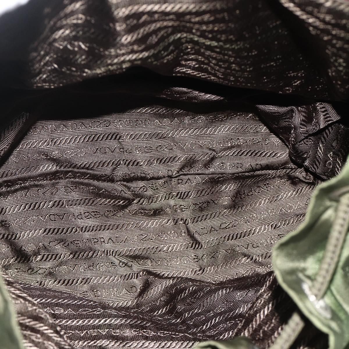 PRADA Backpack Nylon Silver Khaki Auth 176699 - Jerrillo display picture 2