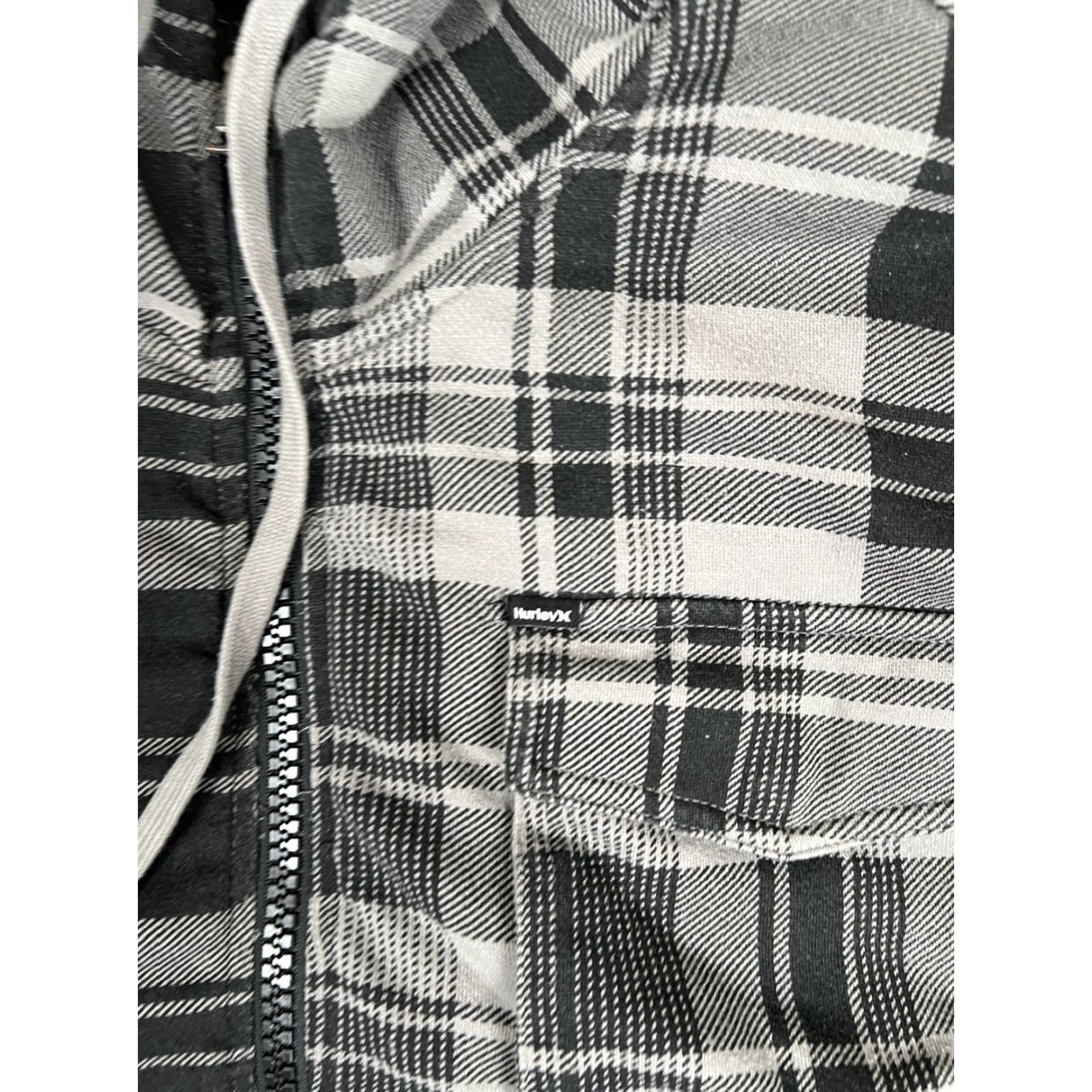 Hurley VINTAGE Hurley Jacket 2XL Gray Plaid Fleece Lined Hooded Full Zip Mens Size US XXL / EU 58 / 5 - 4 Thumbnail