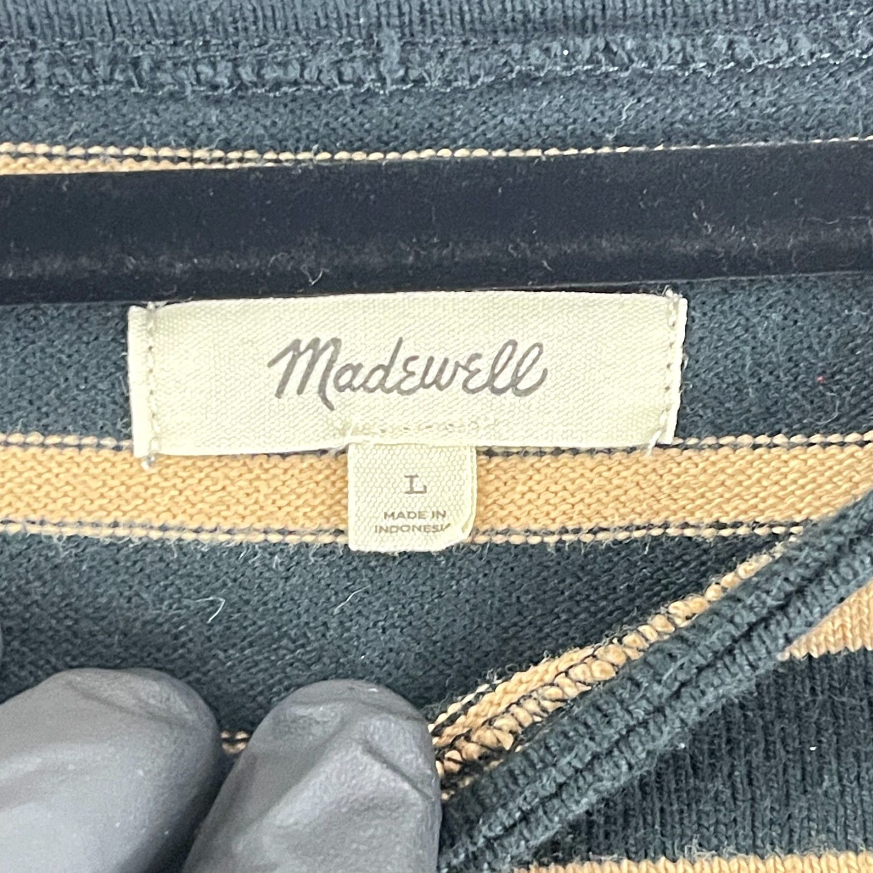 Madewell Madewell Shirt Womens Large Black Luxe Long Sleeve Pullover Casual Cropped Size L / US 10 / IT 46 - 7 Thumbnail