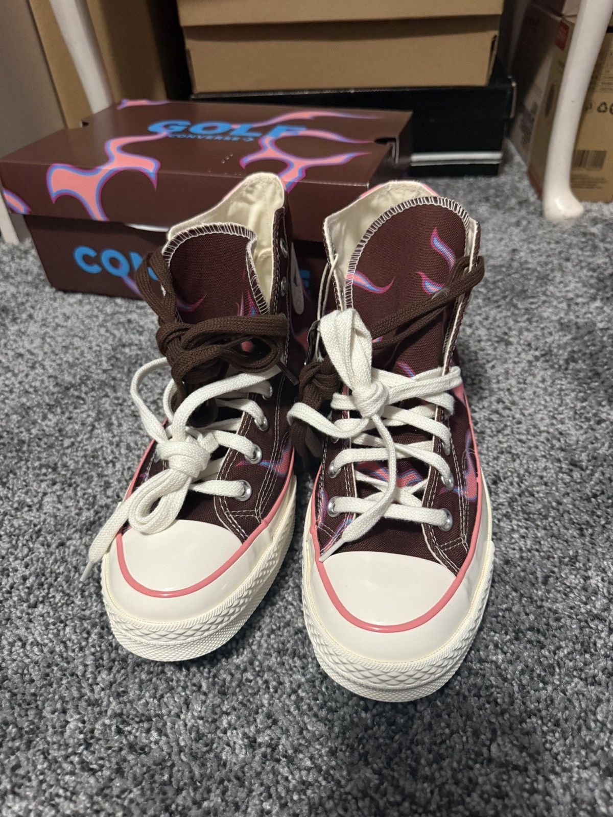 Converse × Golf le Fleur Converse Golf Wang x Chuck 70 High 'Brown Flame' Size US 7 / EU 40 - 3 Thumbnail