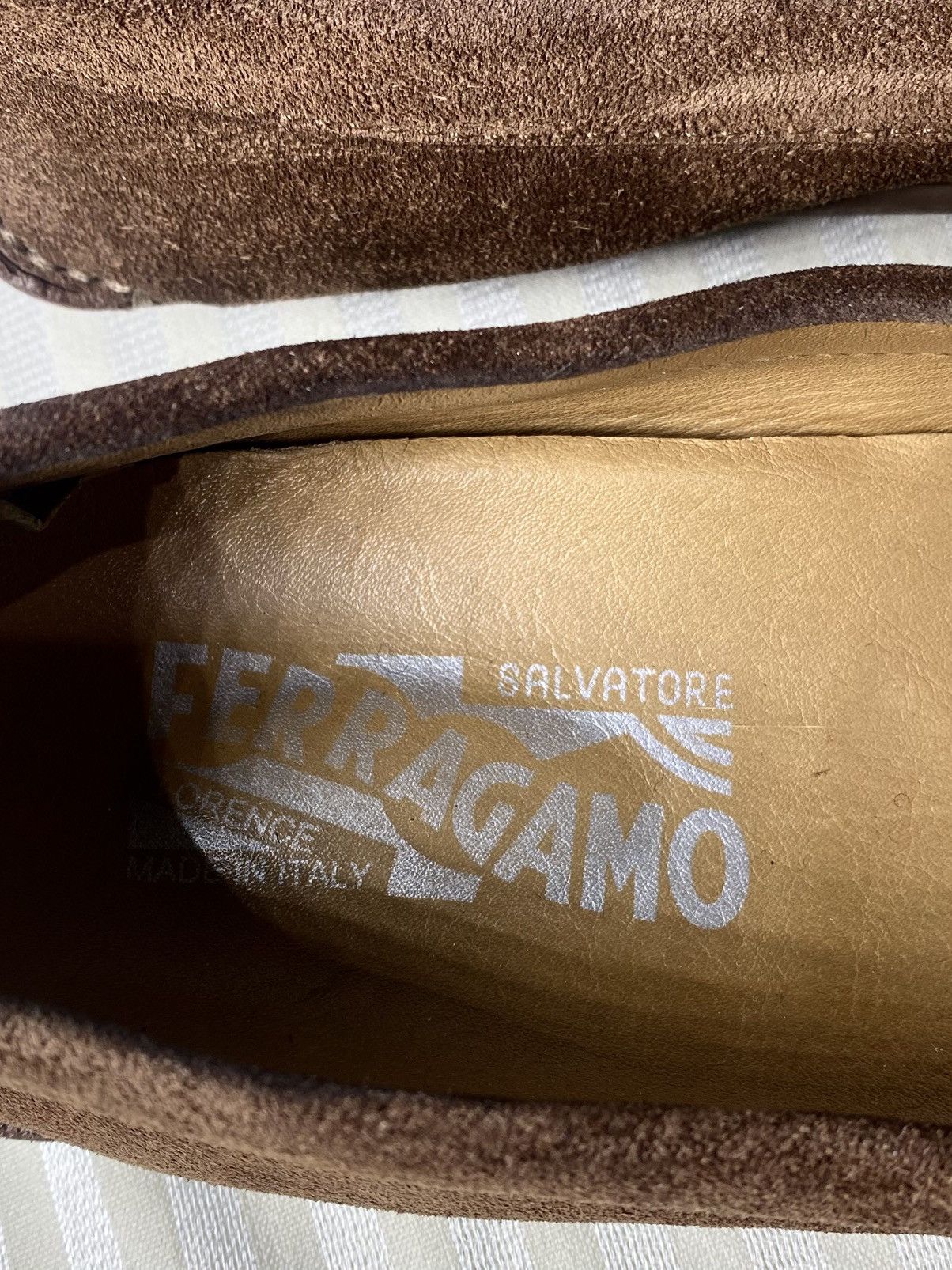 Salvatore Ferragamo Gancini Brown Suede Loafers by Salvatore Ferragamo Size US 5.5 / IT 35.5 - 5 Thumbnail