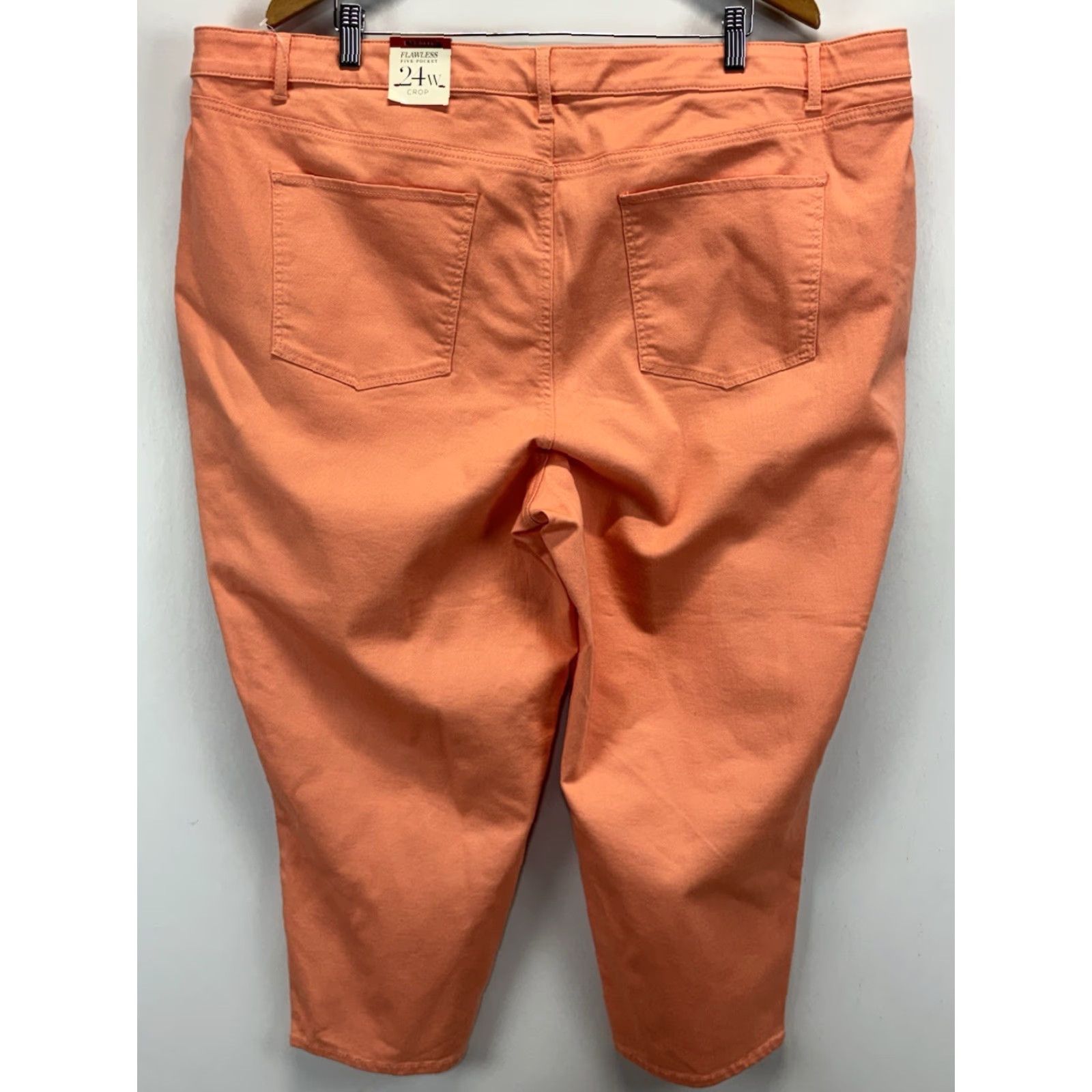 Talbots Talbots Pants Women’s 24W Plus Peach Denim Cropped Five Pocket Solid Cotton Blend Denim Size 42" / US 20 - 3 Thumbnail
