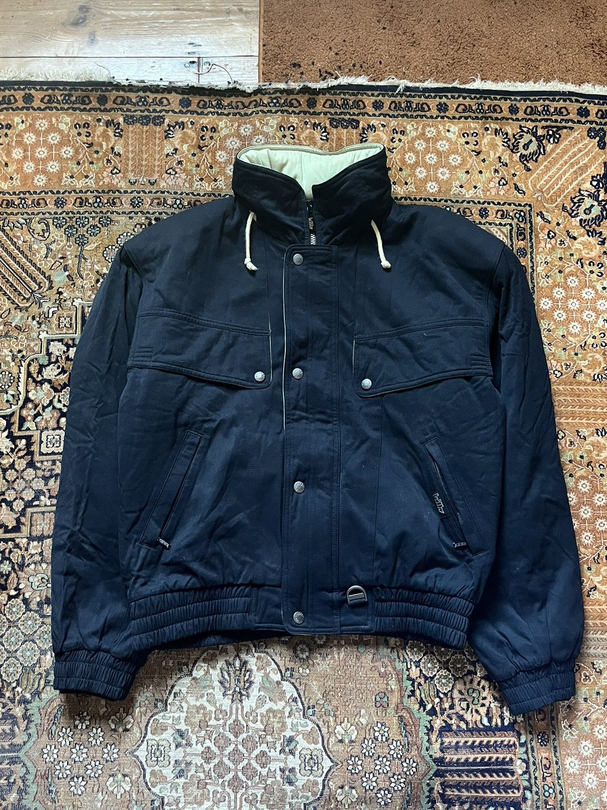 image of Killy By Asics 80S-90S Navy Bully Bomber, Men's (Size Medium)