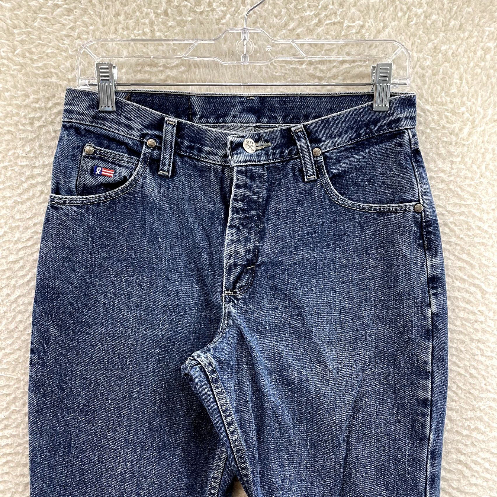 Denime VINTAGE 90s Jeans Bootcut Denim Medium Wash Long Tall Womens 8 27 28 Mid Rise Blue Size 30" / US 8 / IT 44 - 3 Thumbnail