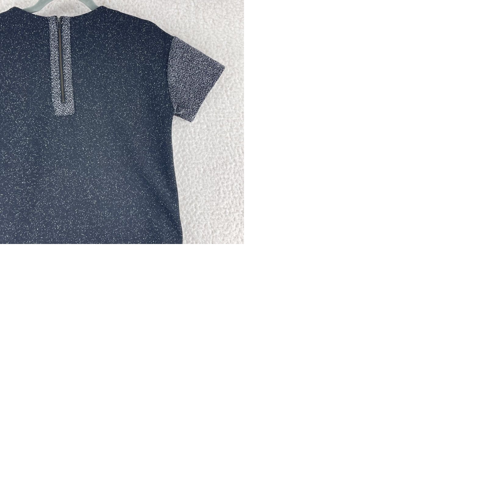 Banana Republic Banana Republic Box Shirt Womens Small Black Silver Sequin Pocket Shiny City Classic Designer Holiday Size S / US 4 / IT 40 - 9 Thumbnail