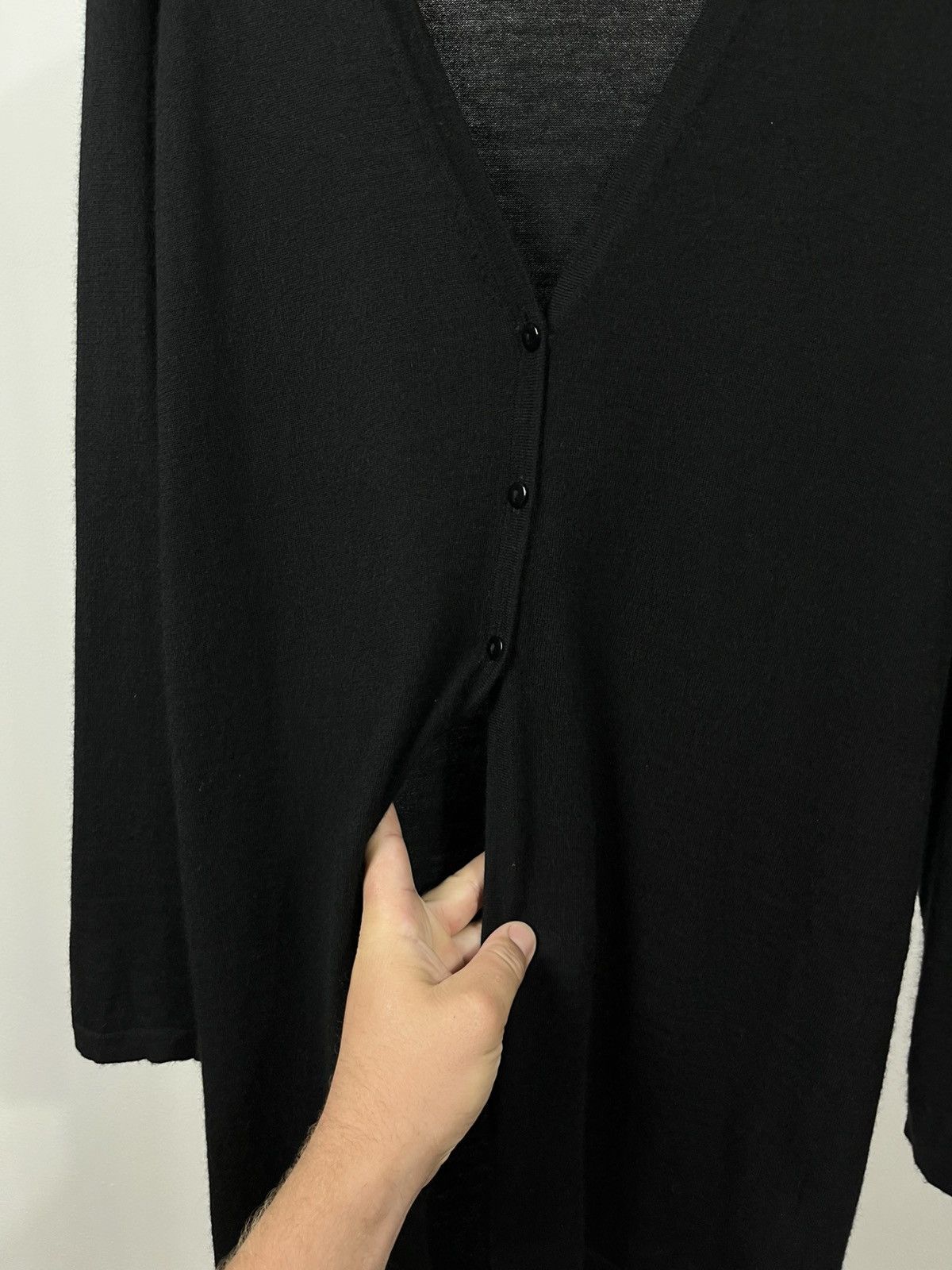 Designer Bruno Manetti Black Cashmere Long Cardigan IT 46 Women’s L Size L / US 10 / IT 46 - 4 Thumbnail