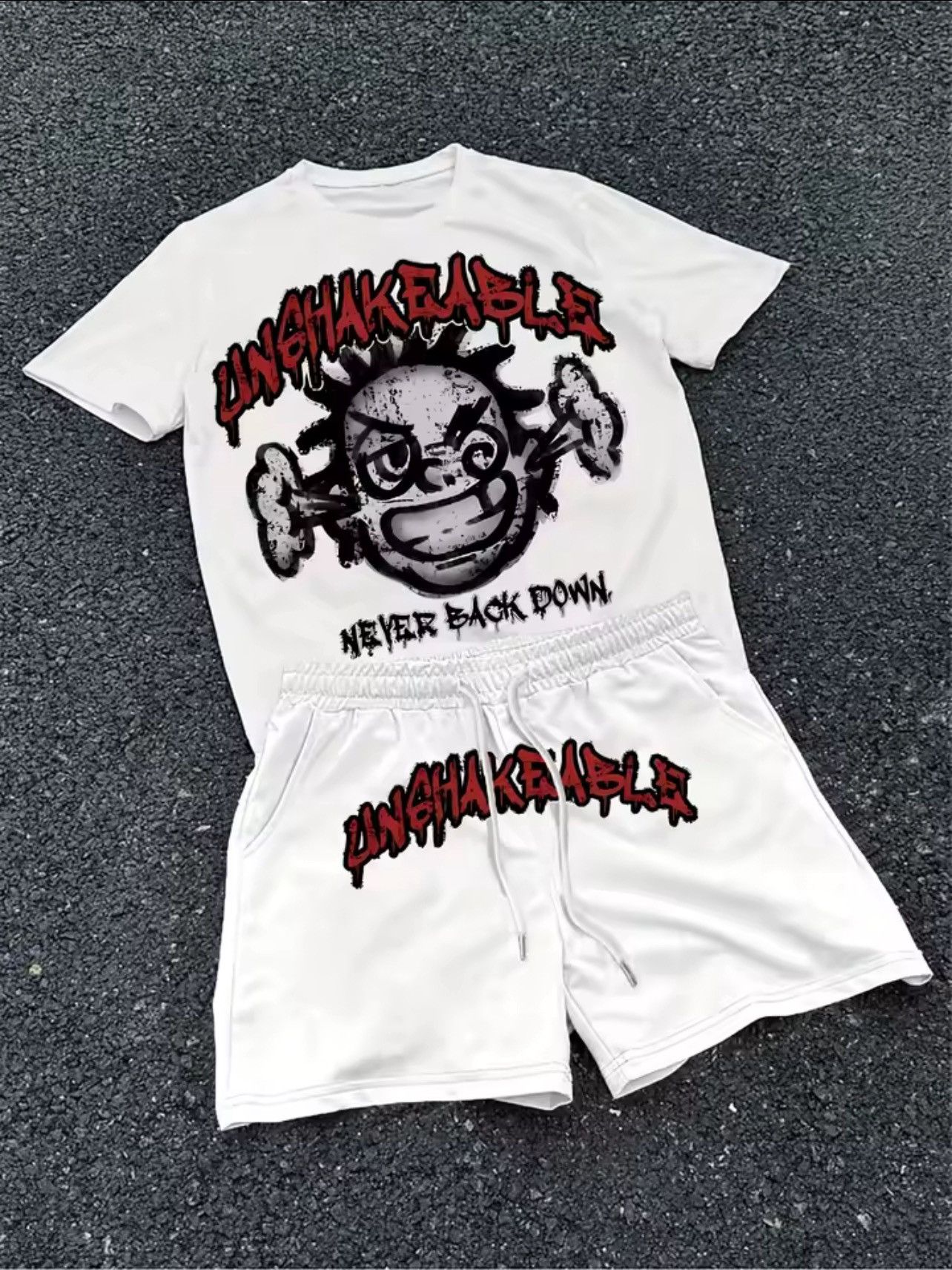 Other Unshakeable “Never Back Down” Tee & Shorts Set – Size [any Size US XXS / EU 40 - 1 Thumbnail