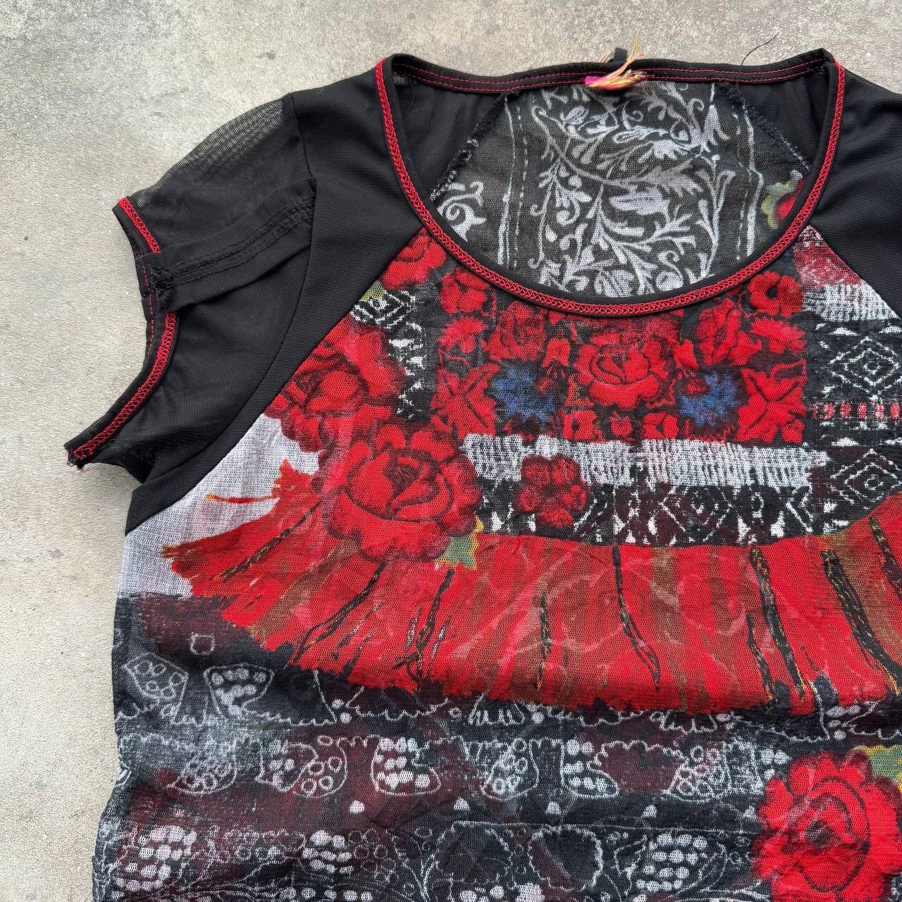 Hysteric Glamour × Japanese Brand × Vintage Save the Queen Y2K Crazy Mesh T-Shirt Size M / US 6-8 / IT 42-44 - 4 Thumbnail