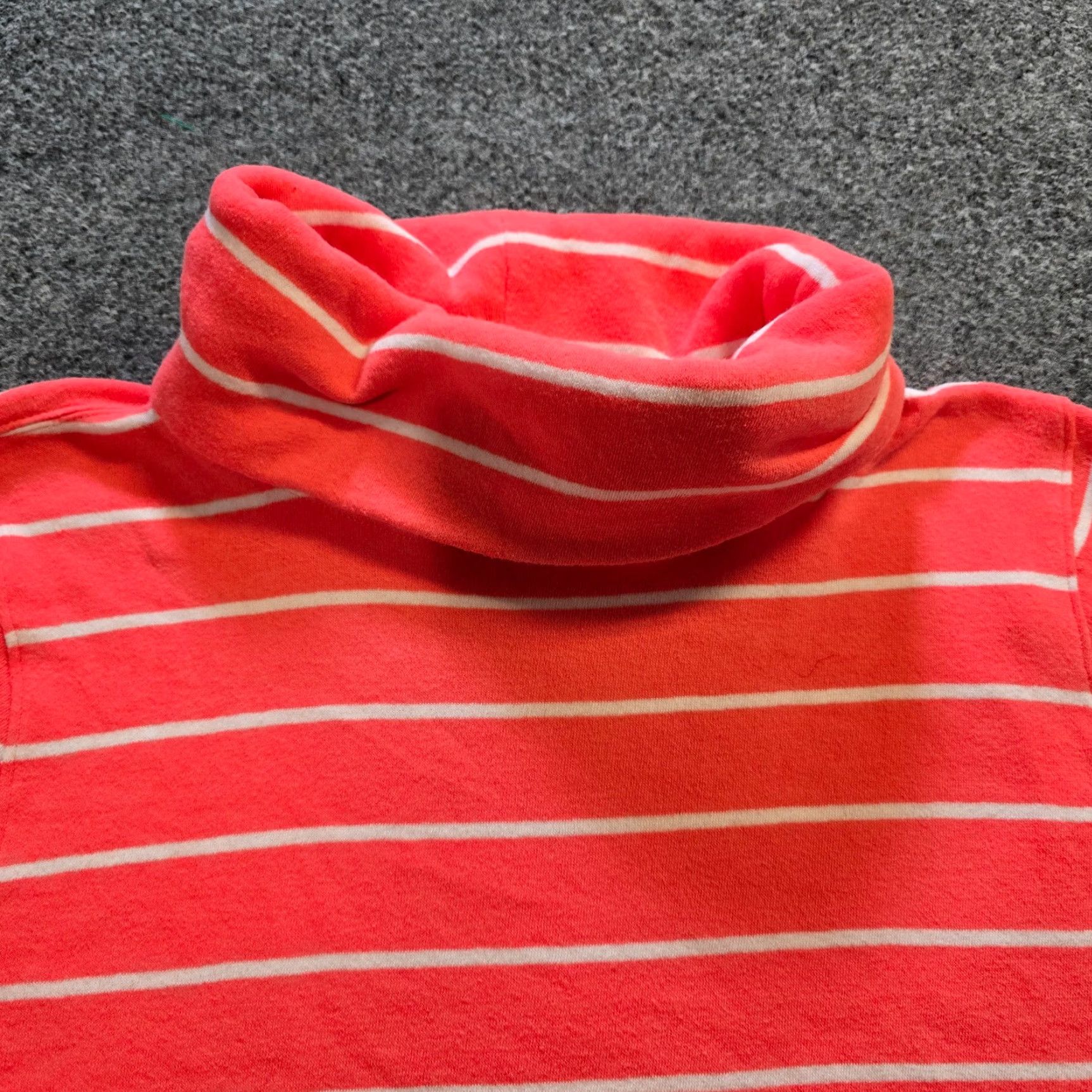 J.Crew J.CREW Sweater Womens Size L Orange Striped Turtleneck Long Sleeve Casual Pullover Knit Cotton Size L / US 10 / IT 46 - 2 Thumbnail