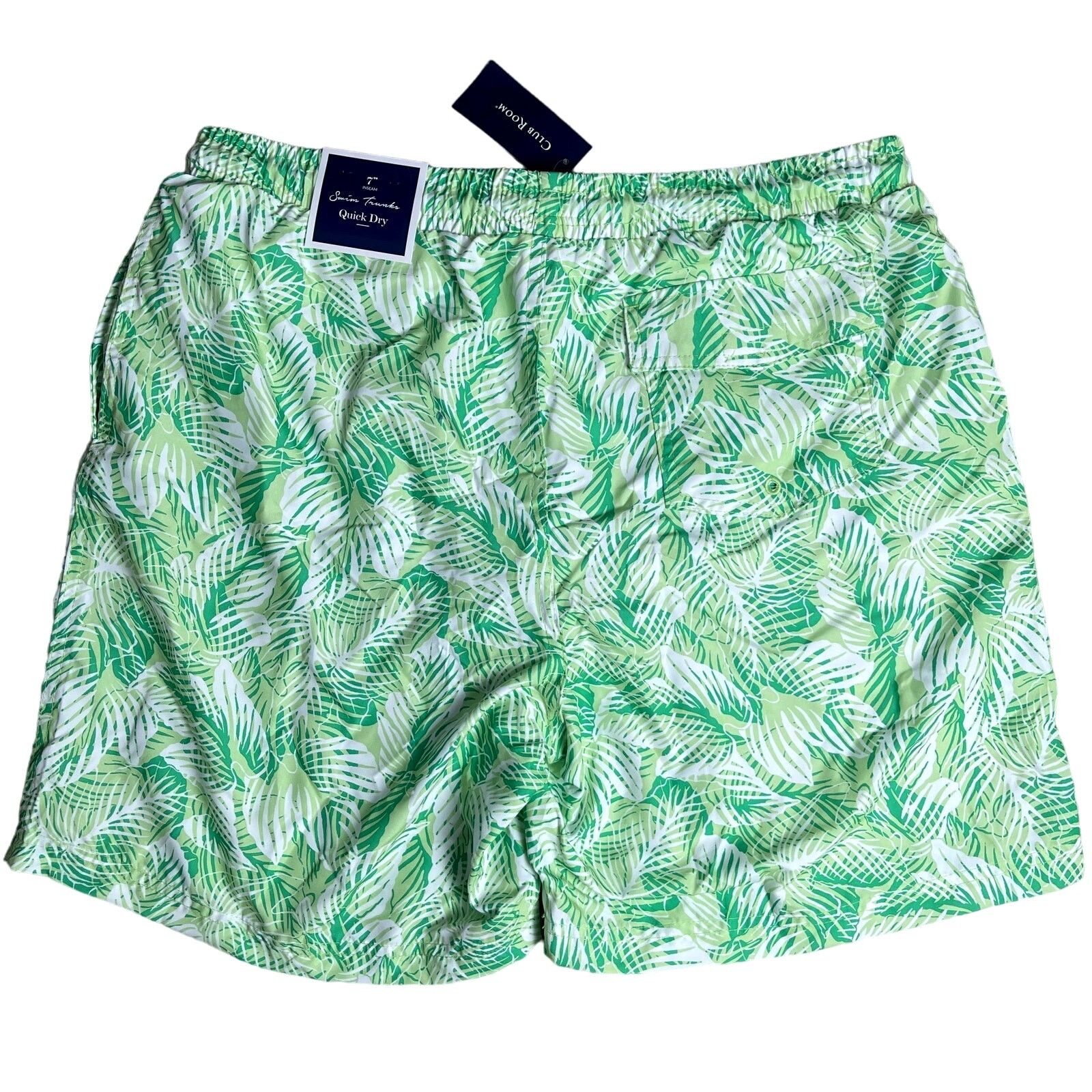 Club Room Club Room Tropical Palm Quick-Dry 7" Swim Trunks Green Large Size US 35 - 2 Thumbnail