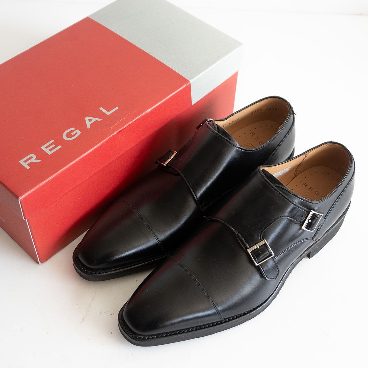 REGAL REGAL Monk Strap Leather Shoes Black Size 8.5 Size US 8.5 / EU 41-42 - 1 Thumbnail