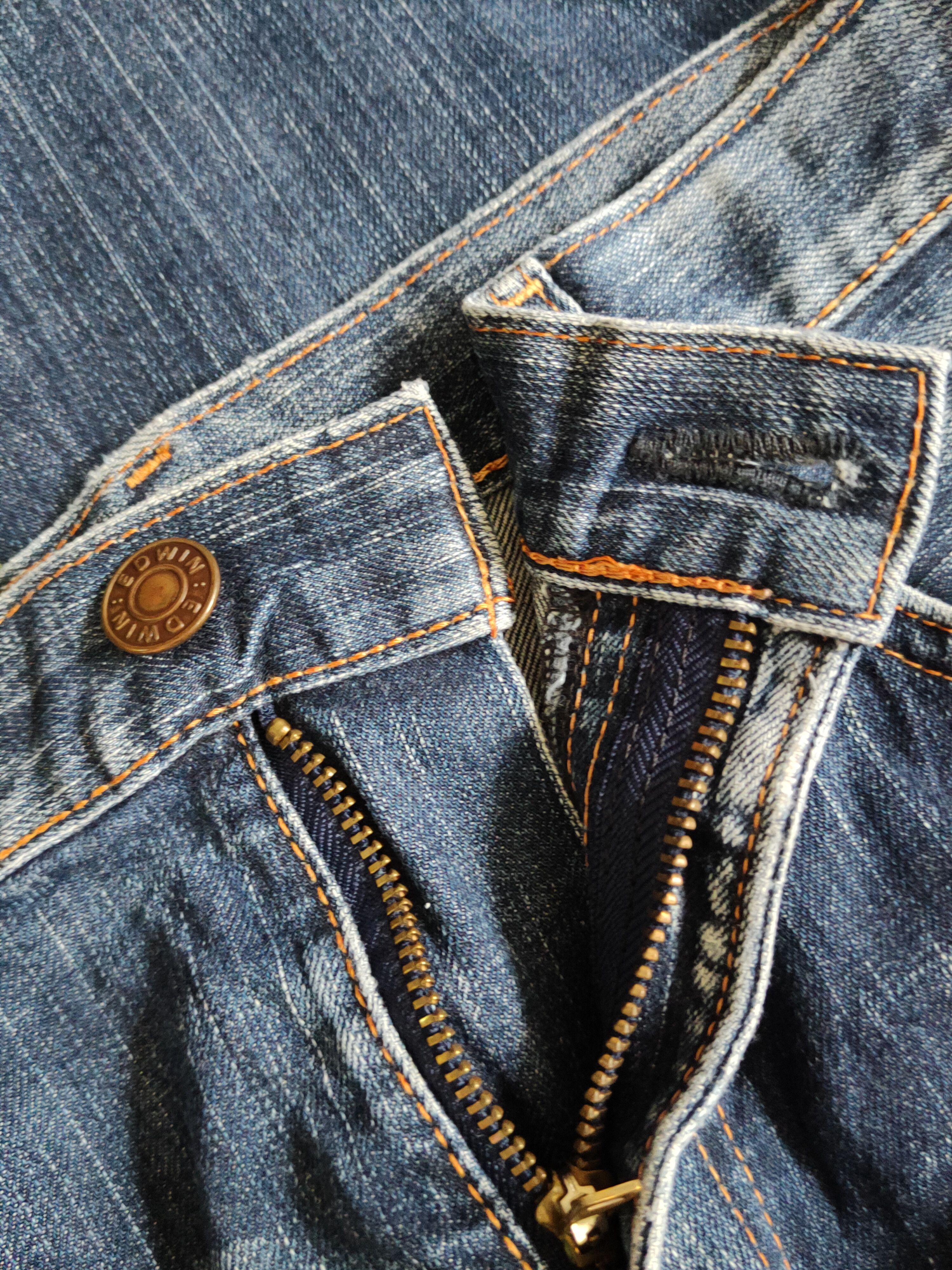 Edwin Edwin Dark Blue Distressed Ripped Jeans #S2198 Size US 31 - 14 Thumbnail