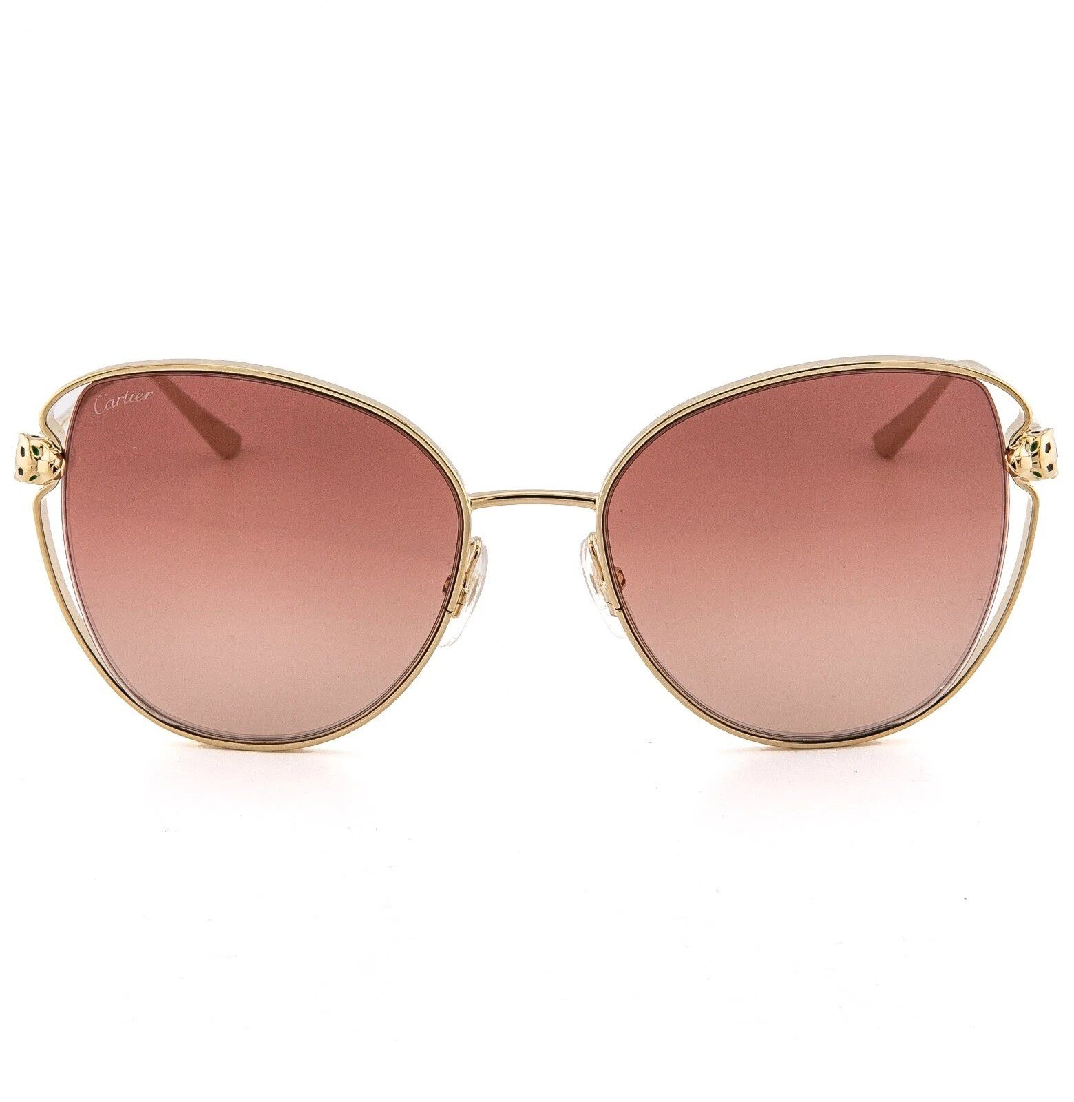 Cartier CARTIER PANTHERE Head CT0236 Gold Mirrored Sunglasses 0236 Size ONE SIZE - 5 Thumbnail