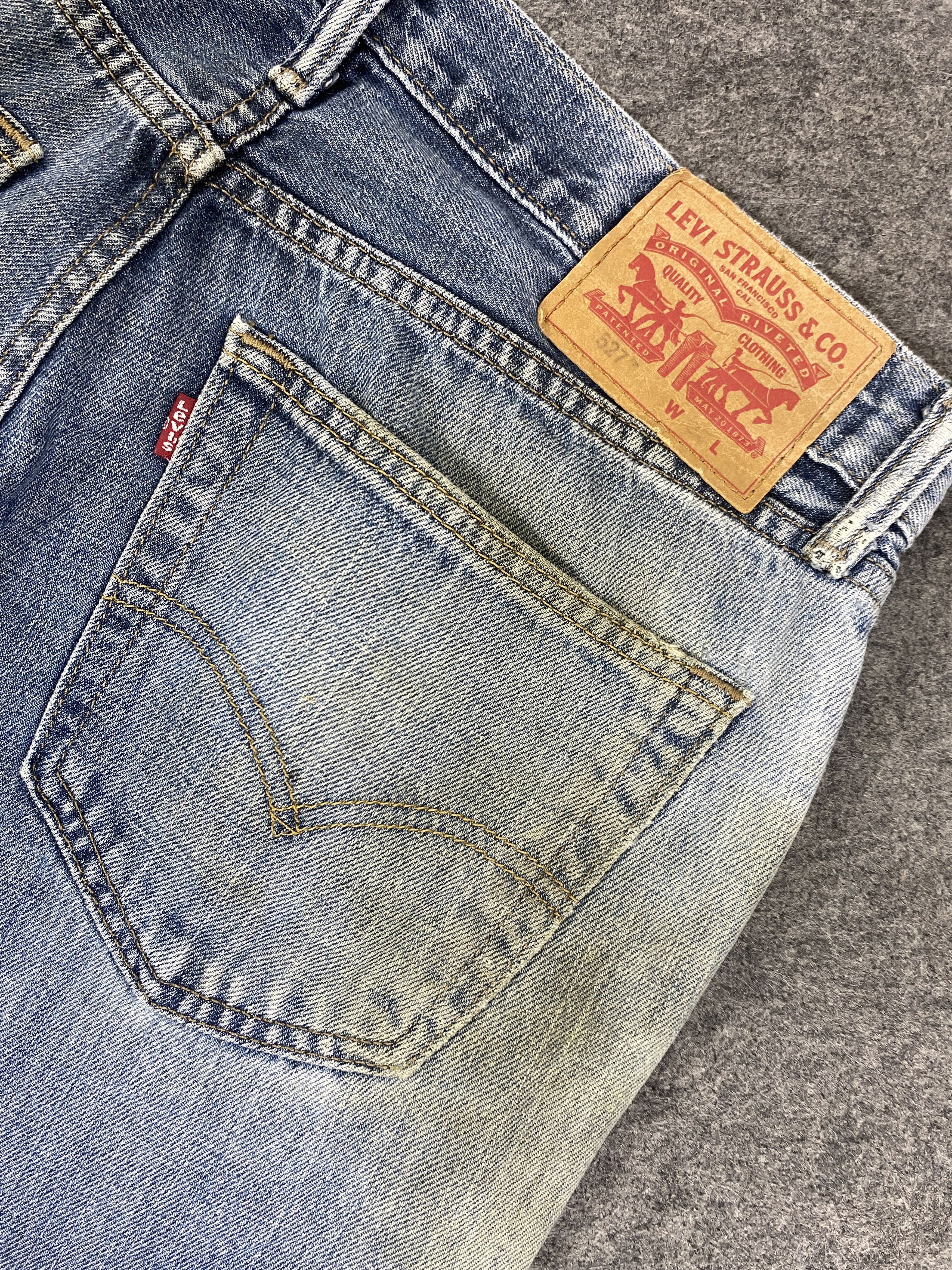 Levi's Dirty Faded Blue Vintage Levis 527 Flare Jeans 32x29 -JN3204 Size US 32 / EU 48 - 15 Thumbnail