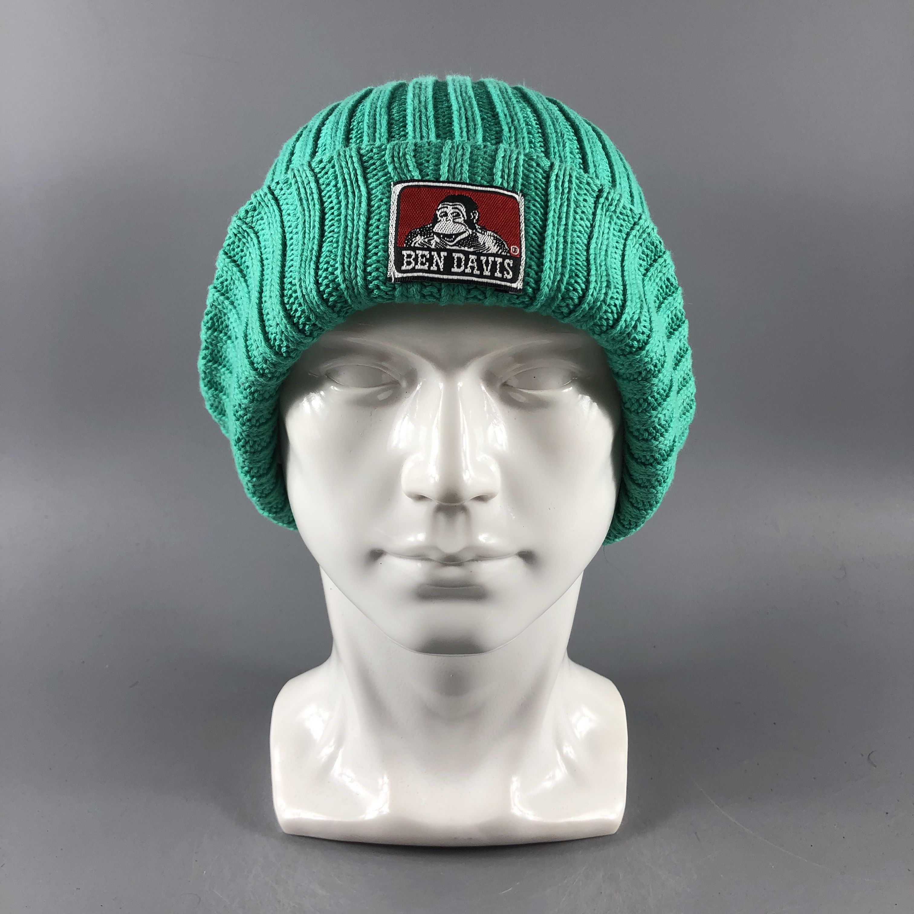image of Ben Davis Hats Ribbed Knit Beanie Crochet Snow Cap B1010, Men's
