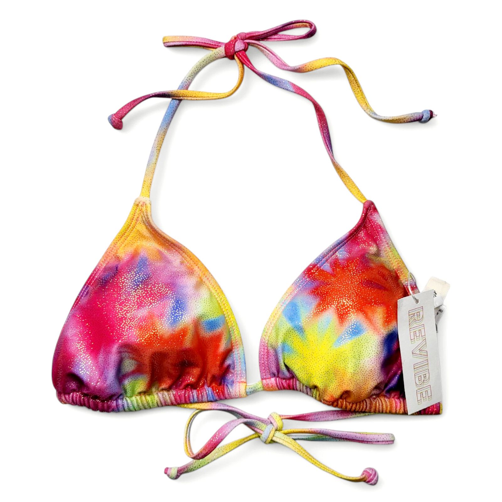 Other NWT DIPPIN DAISY'S Tie Dye Triangle Bikini Glitter Top S Size S / US 4 / IT 40 - 1 Thumbnail