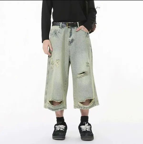 Japanese Brand Kimijima x Miwa Baggy Denim Shorts Size US 30 / EU 46 - 2 Thumbnail