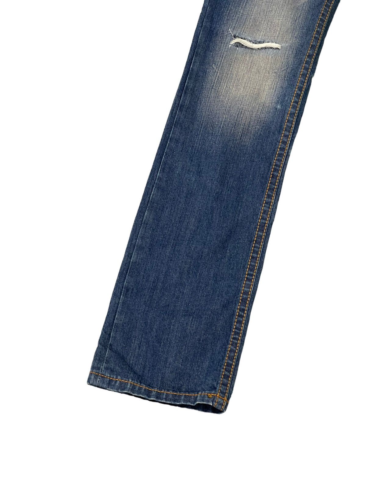 Japanese Brand Suspender Jeans Genoese Distres Low Rise Slim 7🟦5 Size US 28 / EU 44 - 5 Thumbnail