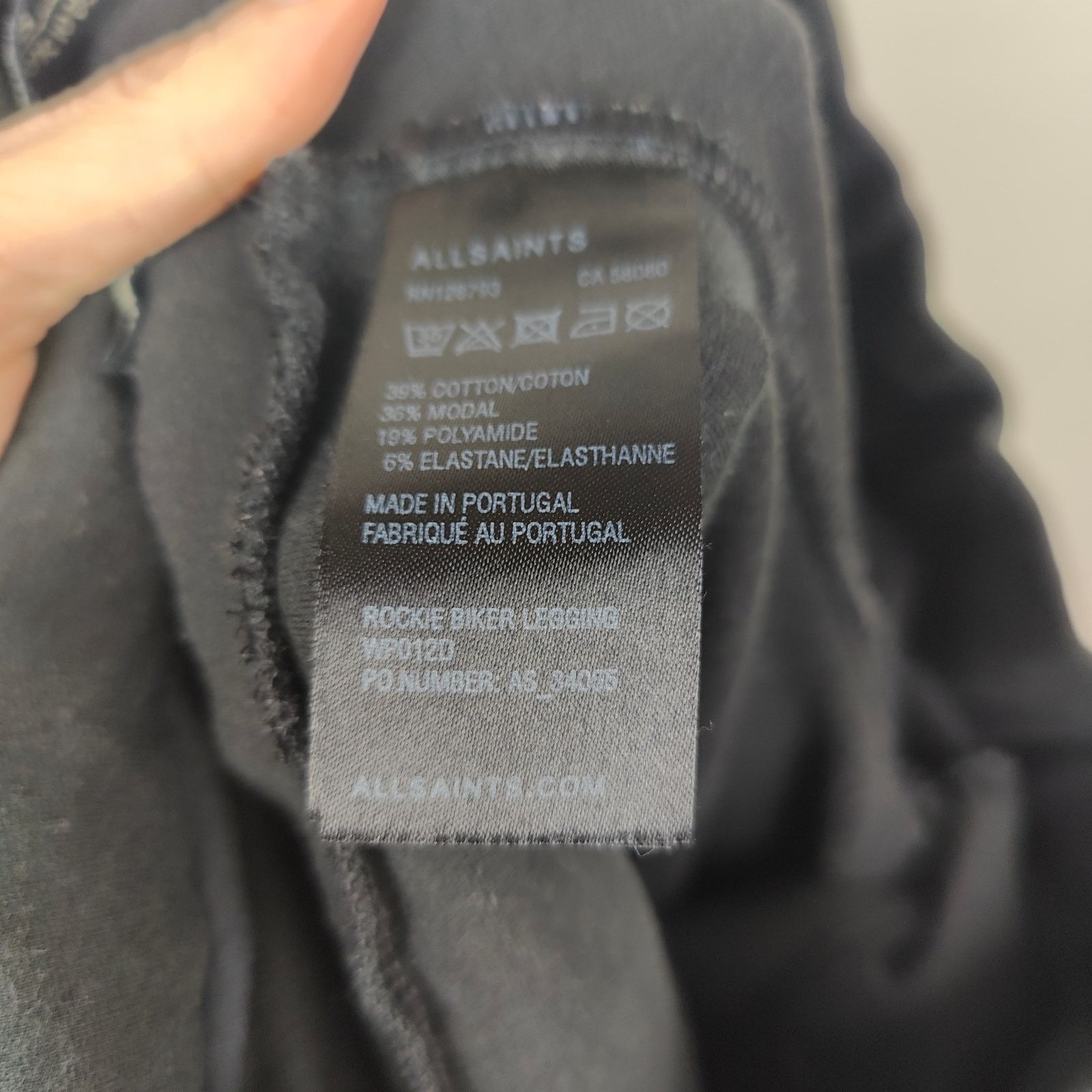 Allsaints AllSaints Rockie Biker Leggings Women 6 Black Zippers Seamed Size 28" / US 6 / IT 42 - 7 Thumbnail