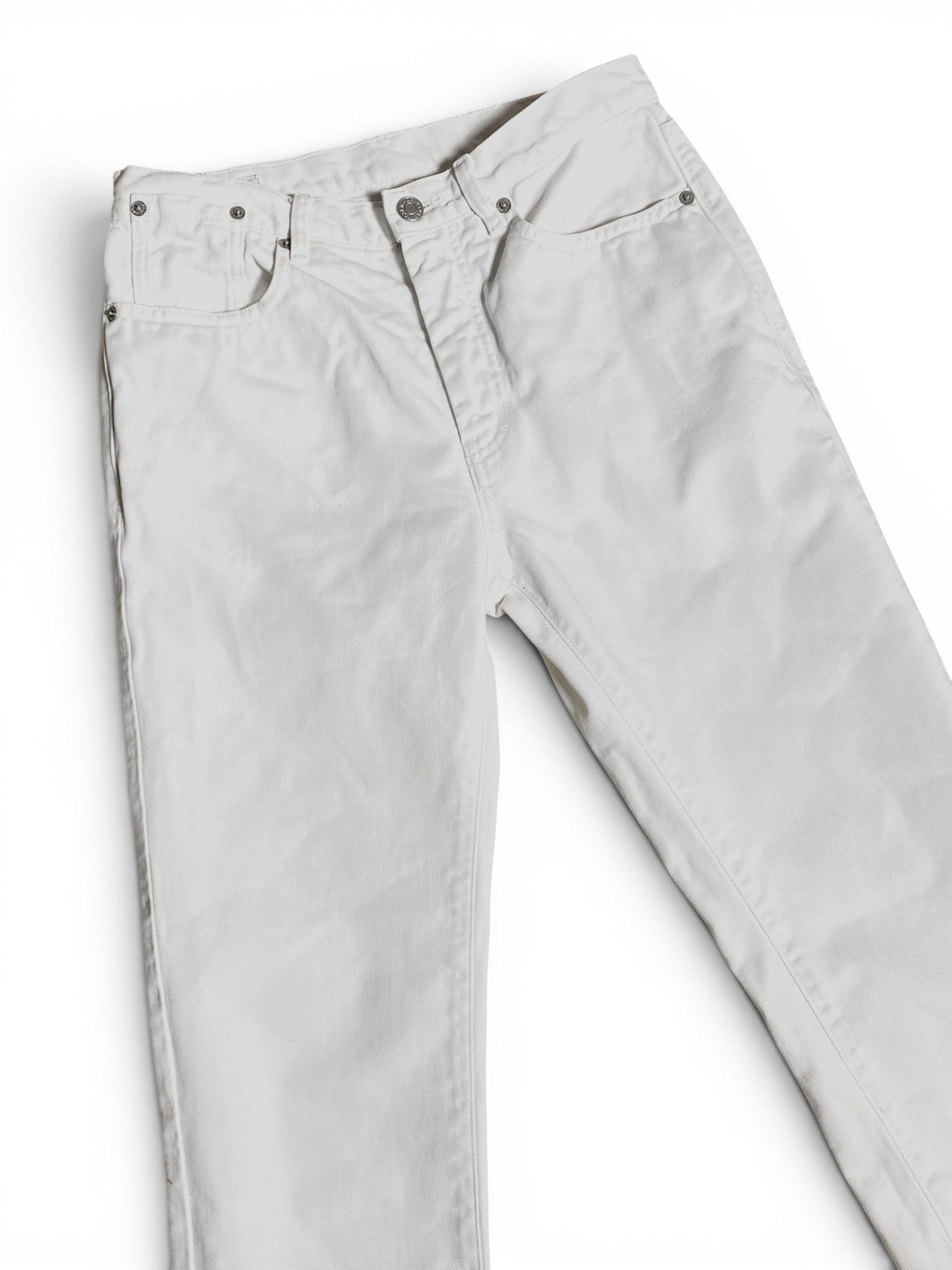 Dries Van Noten Dries Van Noten White Slim Straight Designer Denim Jeans Size 26" / US 2 / IT 38 - 4 Thumbnail