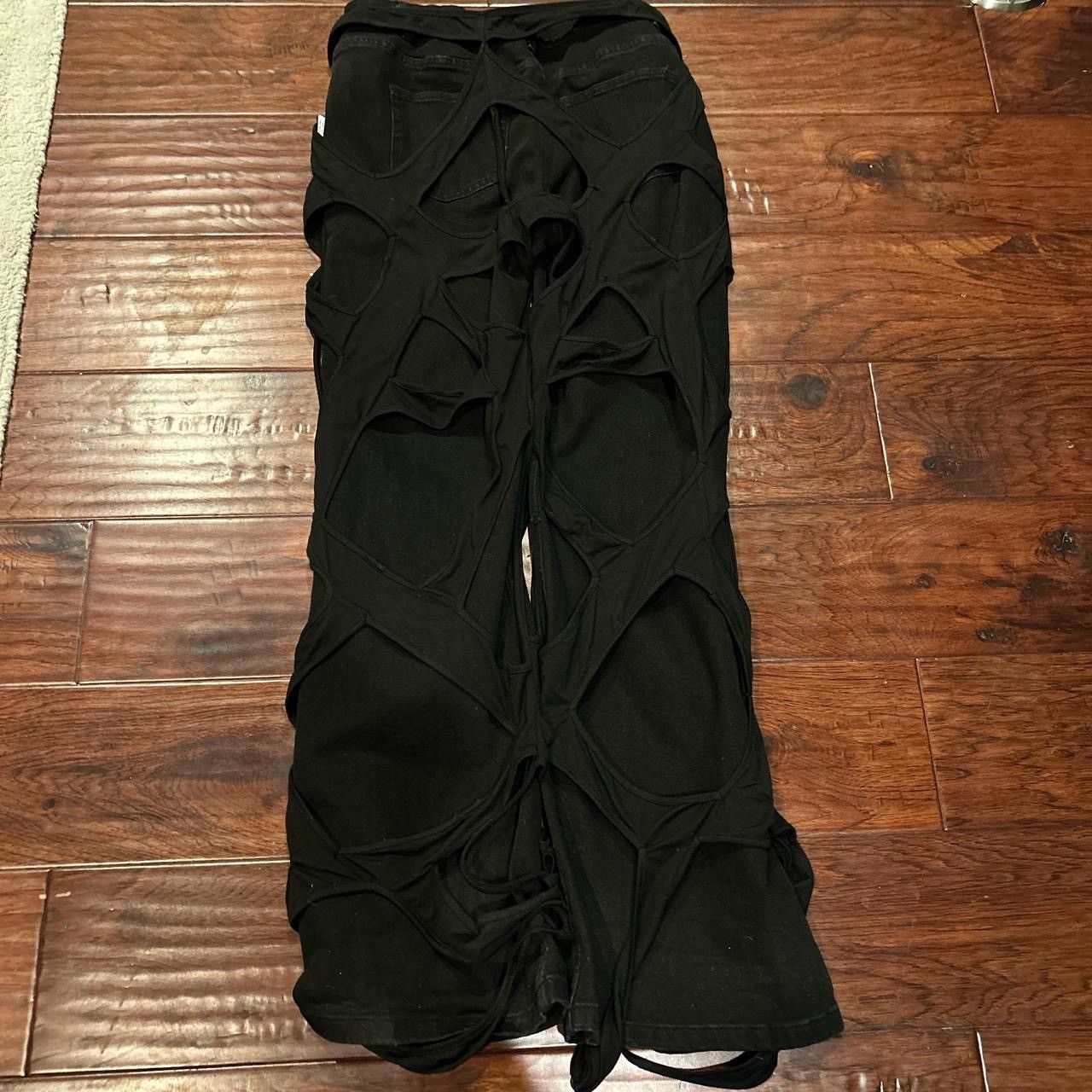 Designer × Japanese Brand flared black flash jeans Size US 32 / EU 48 - 2 Thumbnail