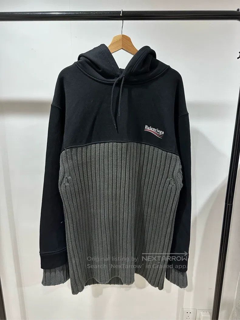Balenciaga Balenciaga Black coke label splicing hooded sports sweater Size US M / EU 48-50 / 2 - 1 Thumbnail