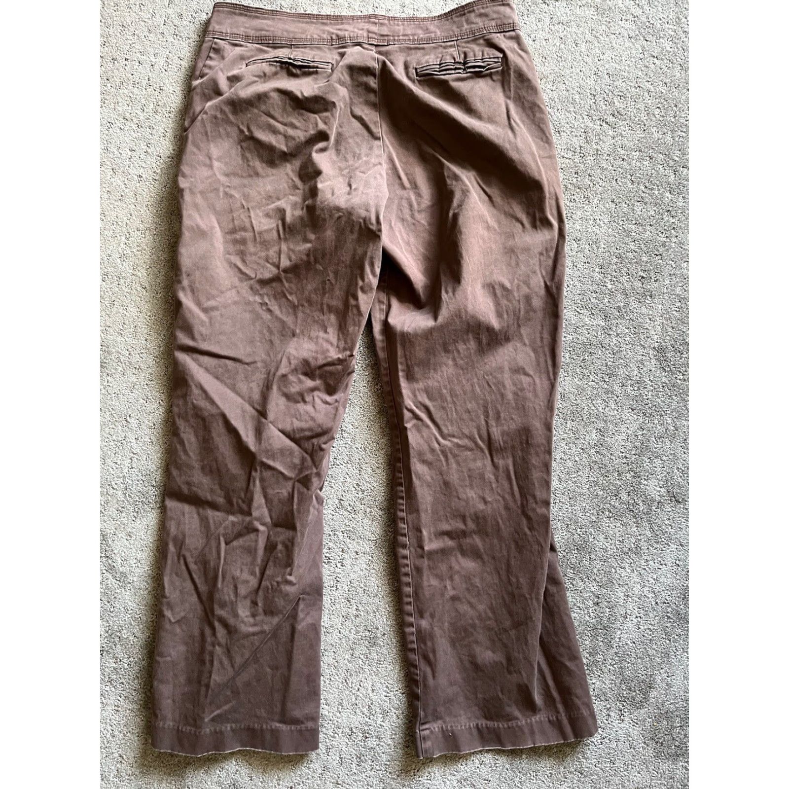 Lee Lee Natural Straight Leg Pants Women's 34x30 Brown Just Below the Waist Actual Size 24" / US 00 / IT 34 - 3 Thumbnail