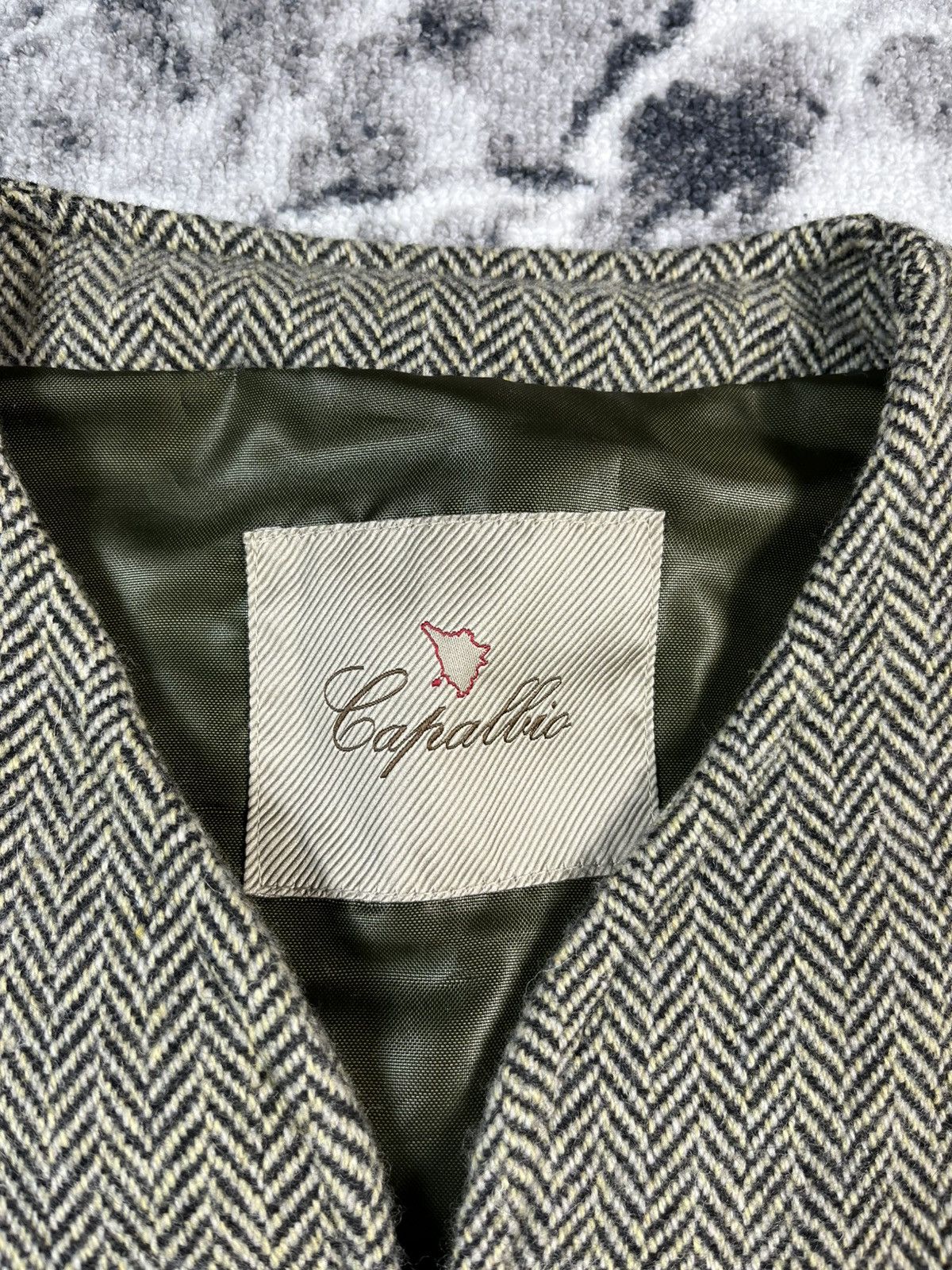 Vintage Capalbio Tweed Vest Herringbone Wool Italy Utility Size US M / EU 48-50 / 2 - 5 Thumbnail