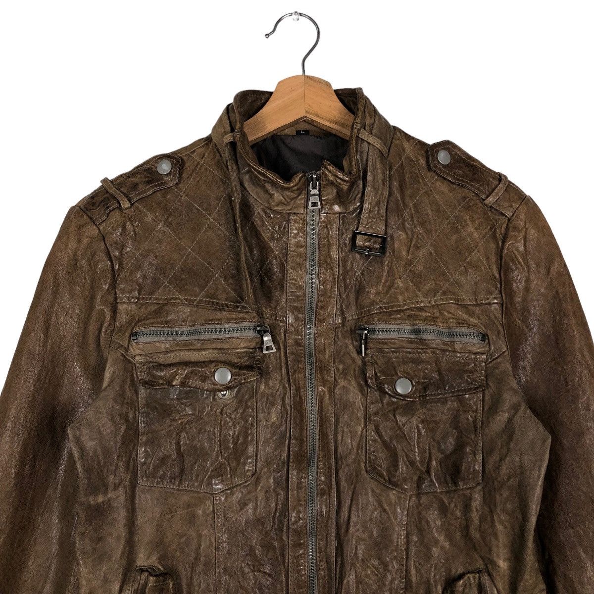Japanese Brand 🔥Vintage Biker Leather Jacket Multi Pocket Bondage Italy Size US M / EU 48-50 / 2 - 3 Thumbnail