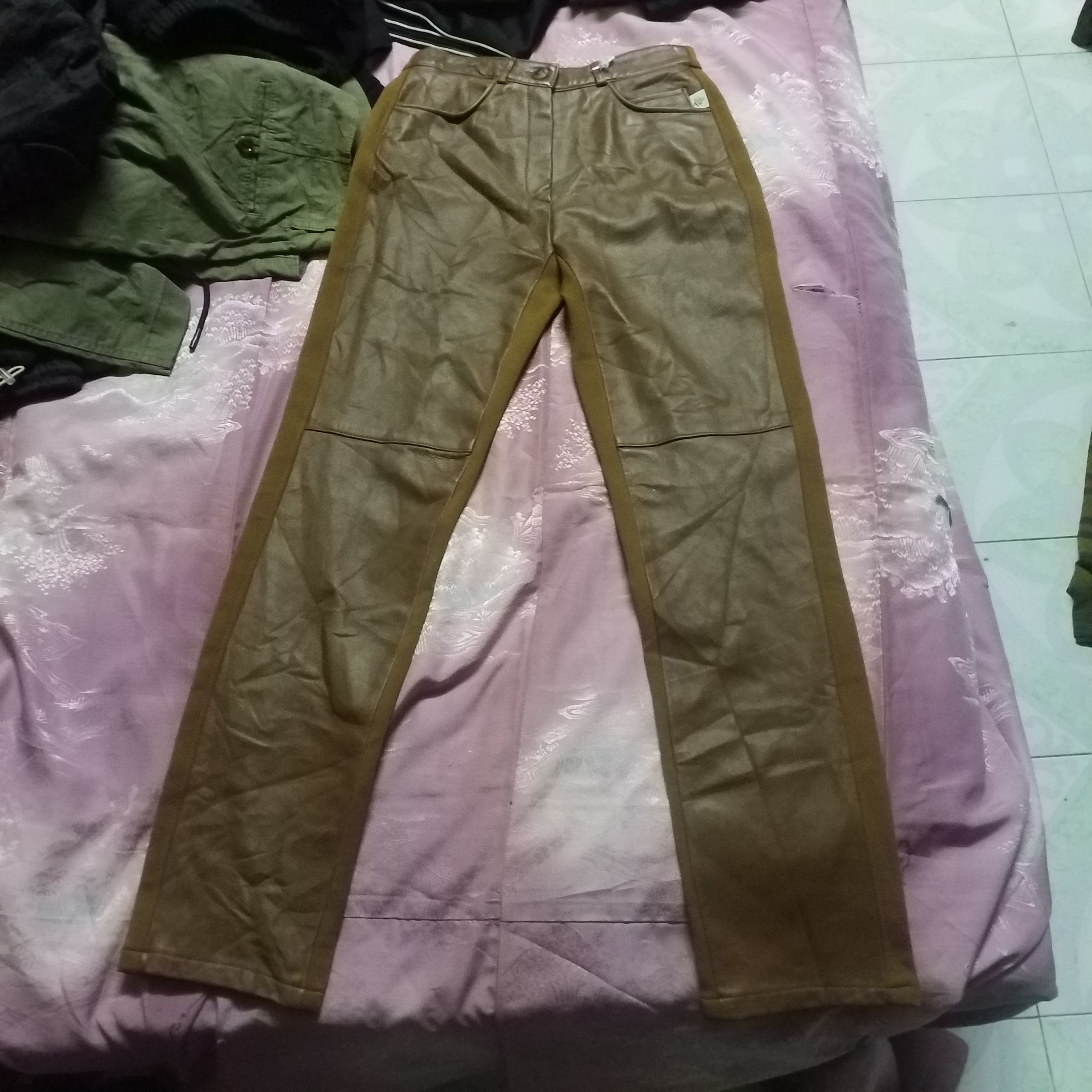 Other ABSOLU CONFORT MIX LEATHER STRETCH PANT MADE IN FRANCE Size 28" / US 6 / IT 42 - 1 Thumbnail