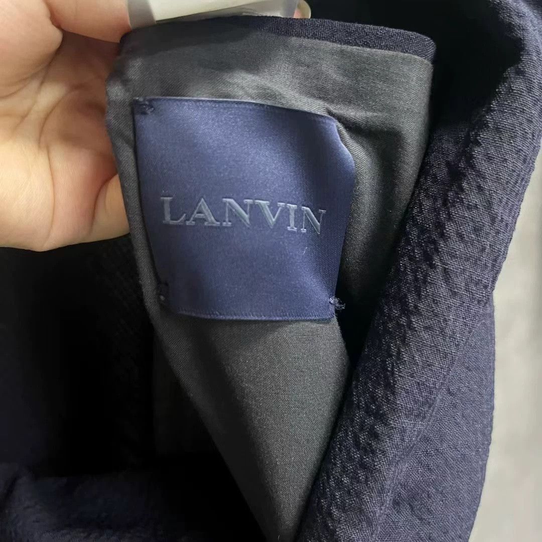 Lanvin Lanvin Blue Lapel Court Long-Sleeve Coat Size US M / EU 48-50 / 2 - 2 Thumbnail